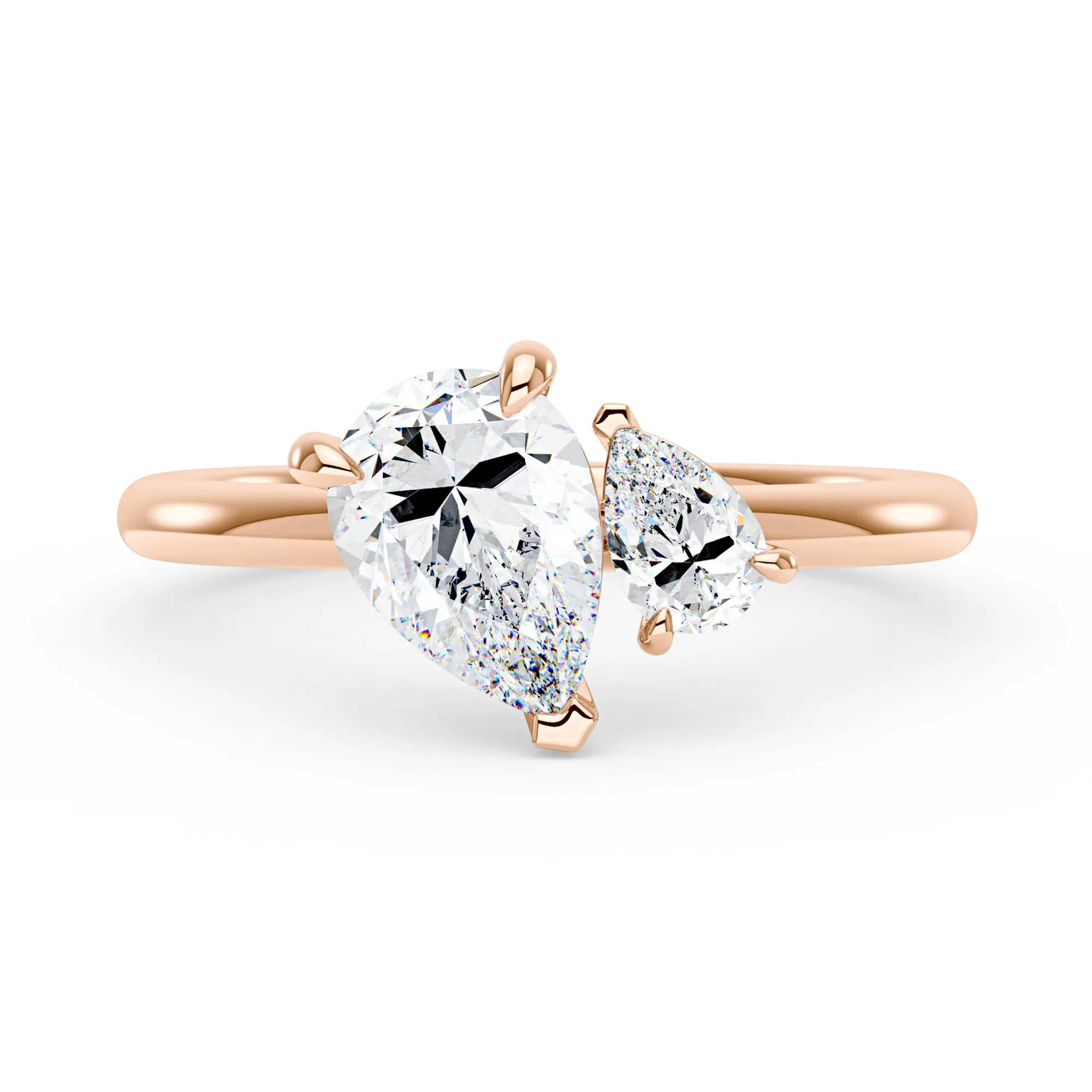 2.5 Carat Pear Moissanite Toi et Moi Ring - Image 7