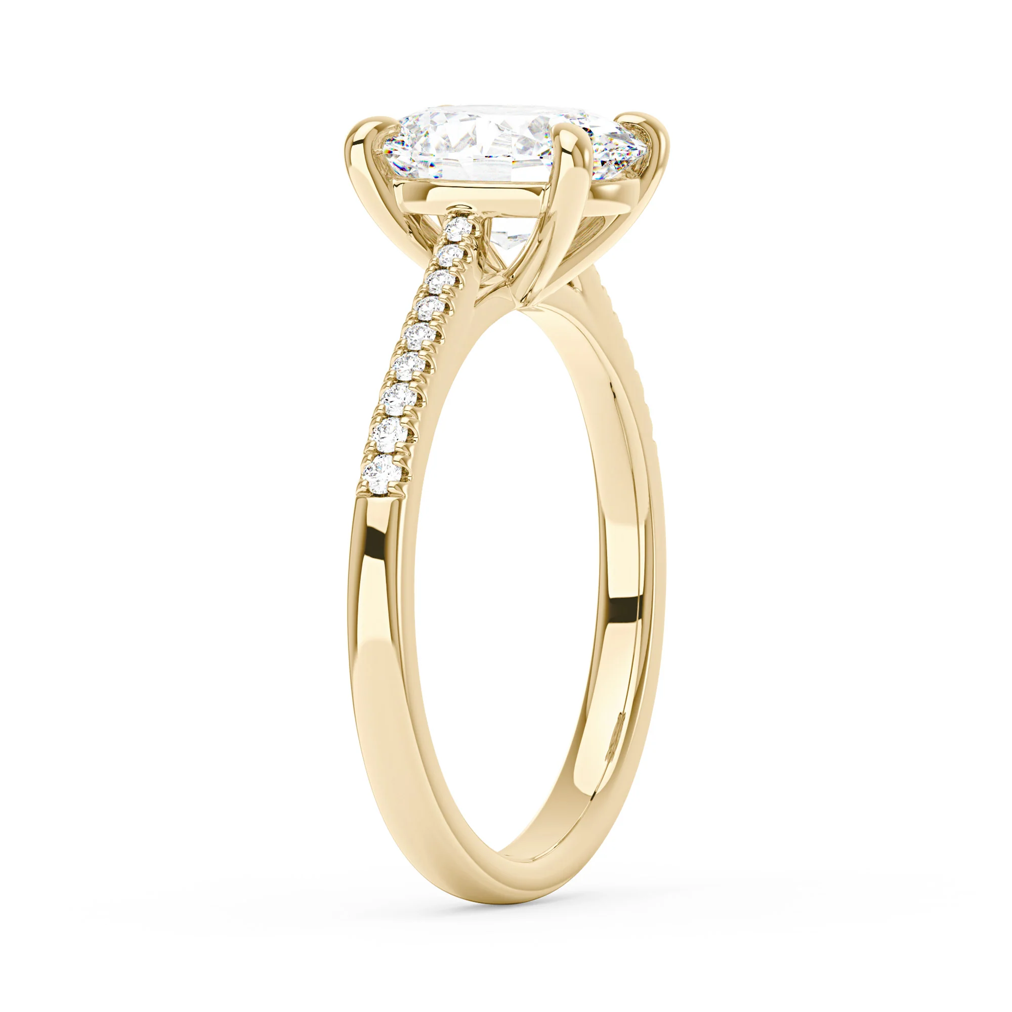 Oval Cut Engagement Ring with Pavé Band - Image 2