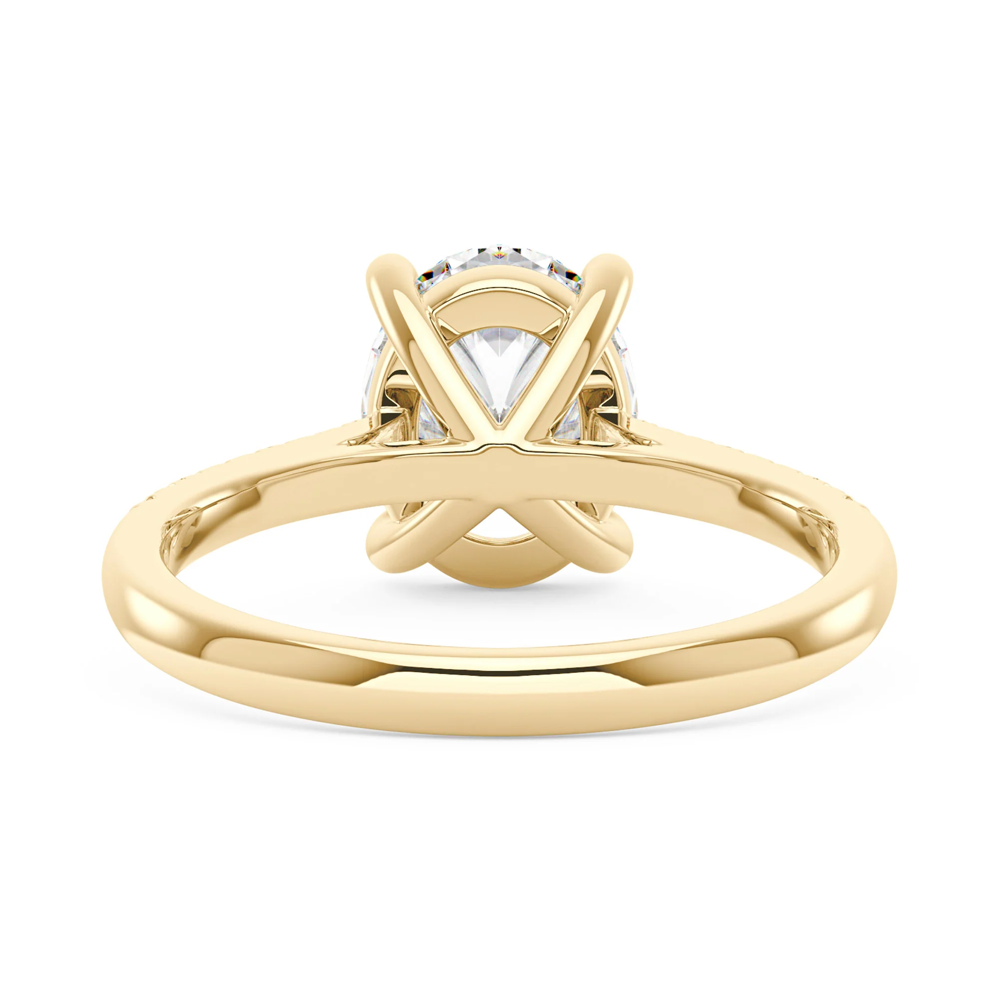 Oval Cut Engagement Ring with Pavé Band - Image 3