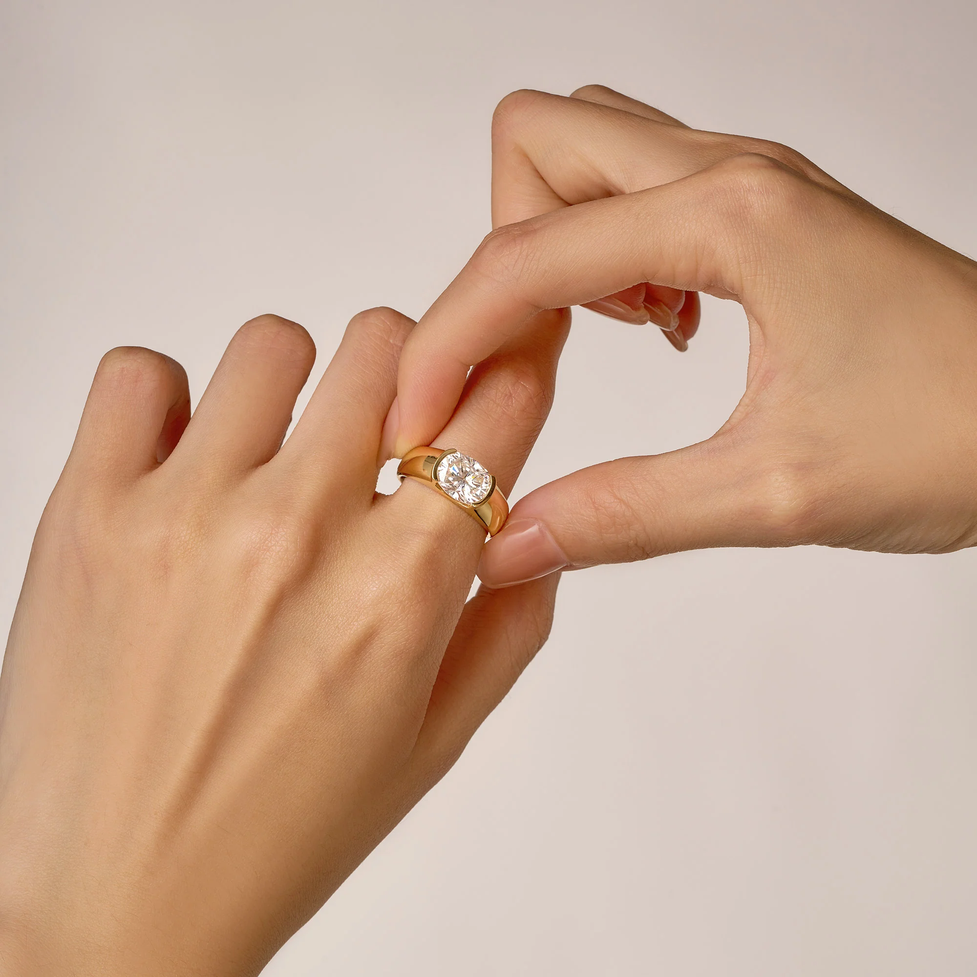Elongated Cushion Moissanite Sideways Chunky Ring - Image 12