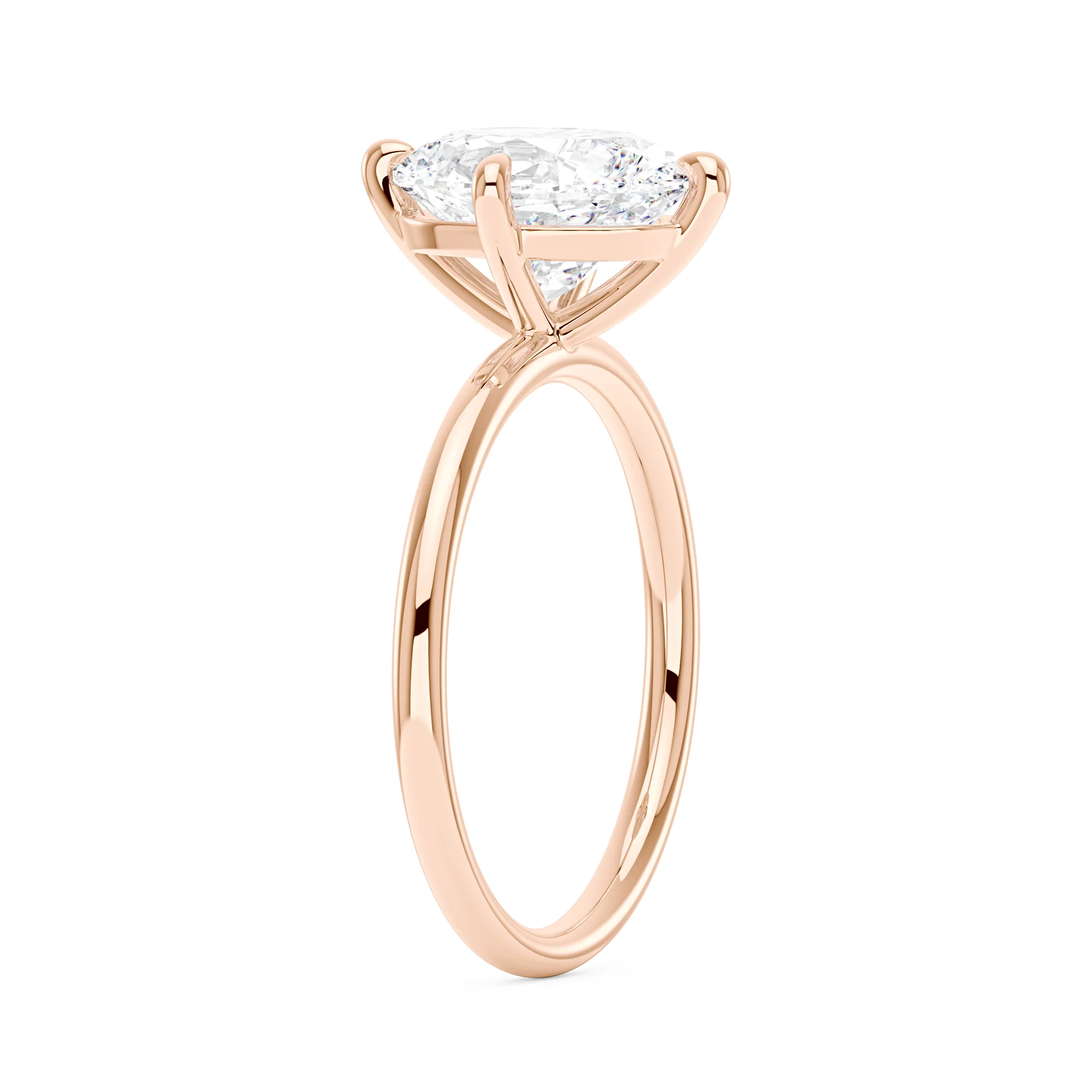 Elongated Oval Moissanite Solitaire Ring - Image 8