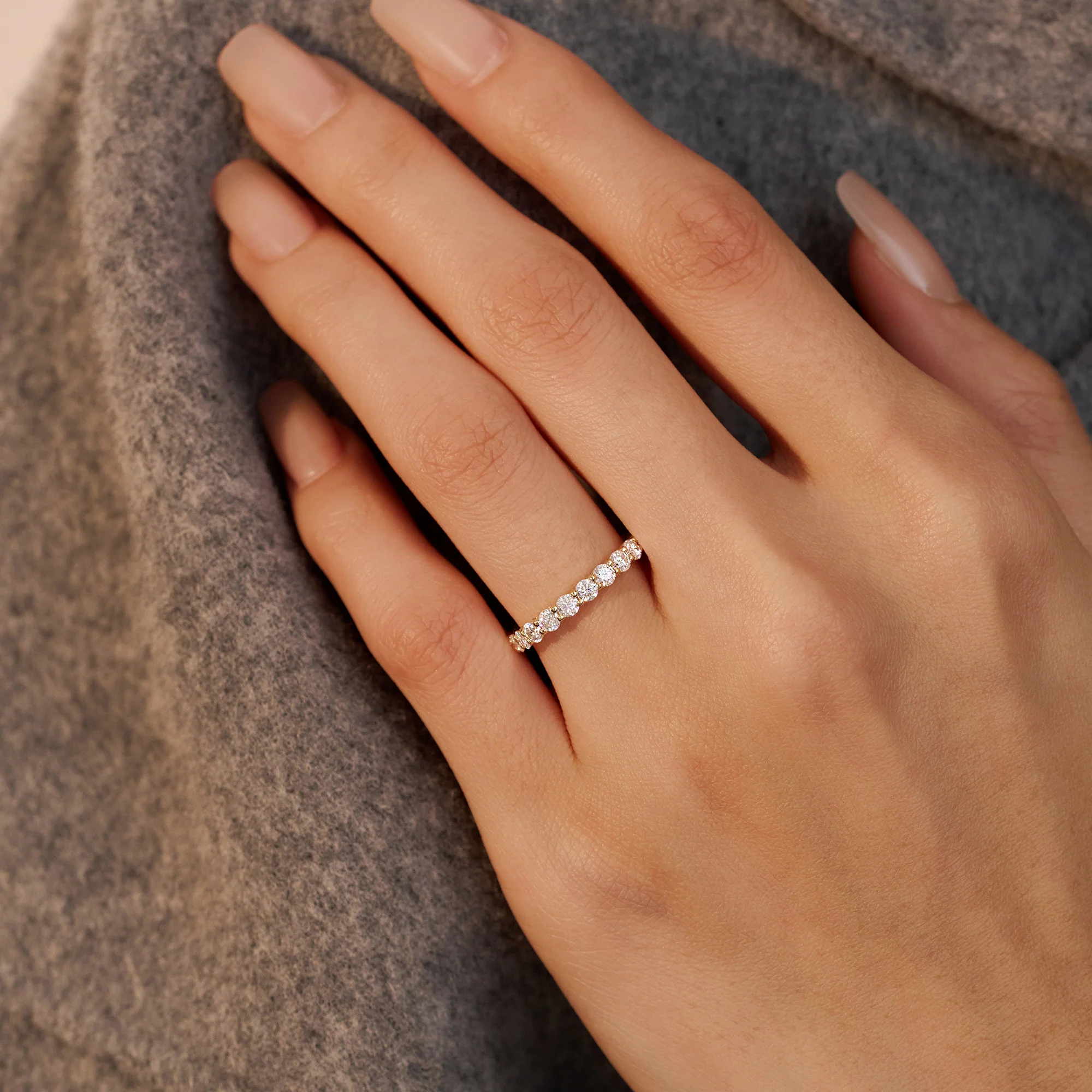 All-Around Round Moissanite Eternity Band - Image 10