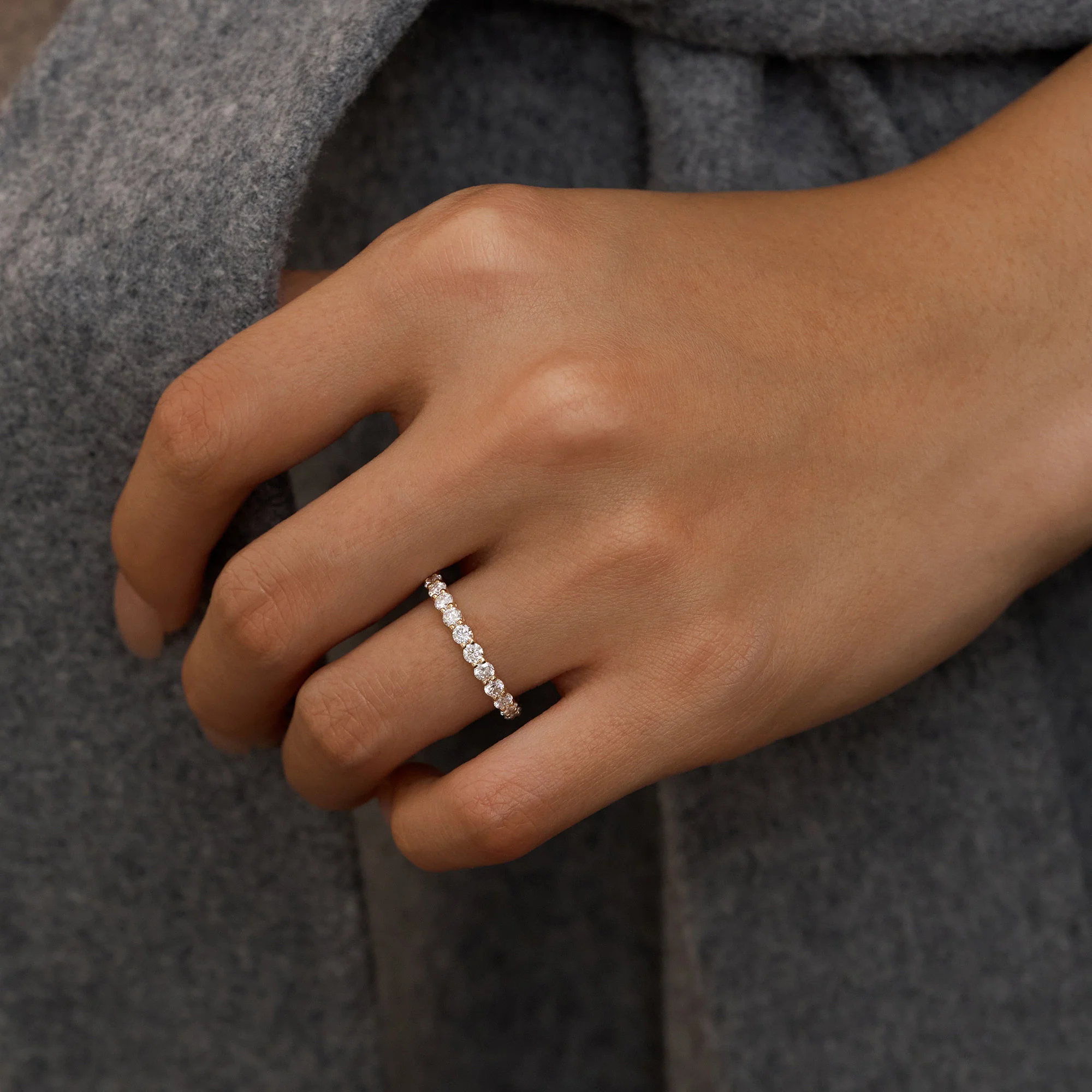 All-Around Round Moissanite Eternity Band - Image 12