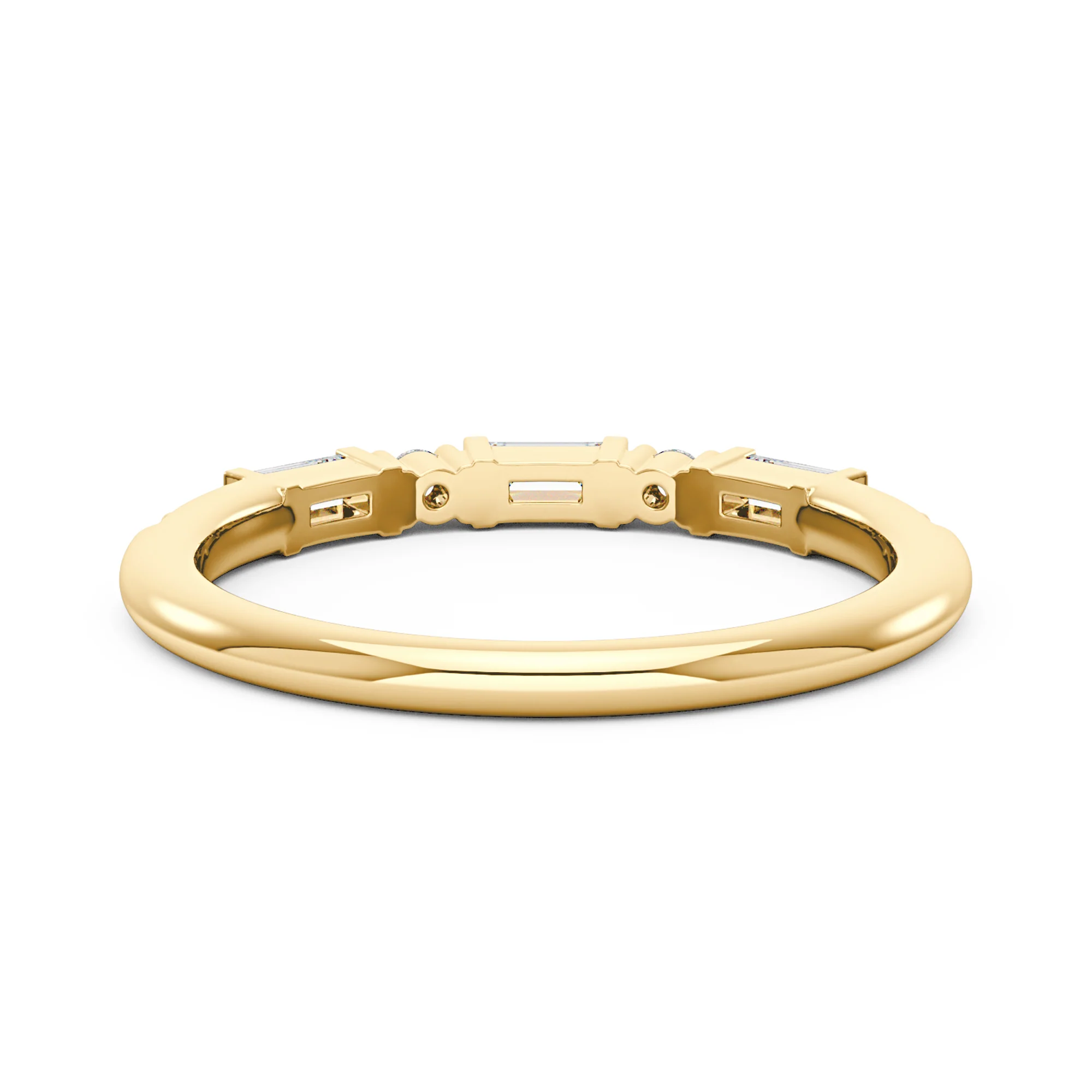 Art Deco Emerald Round Moissanite Half Eternity Band - Image 6