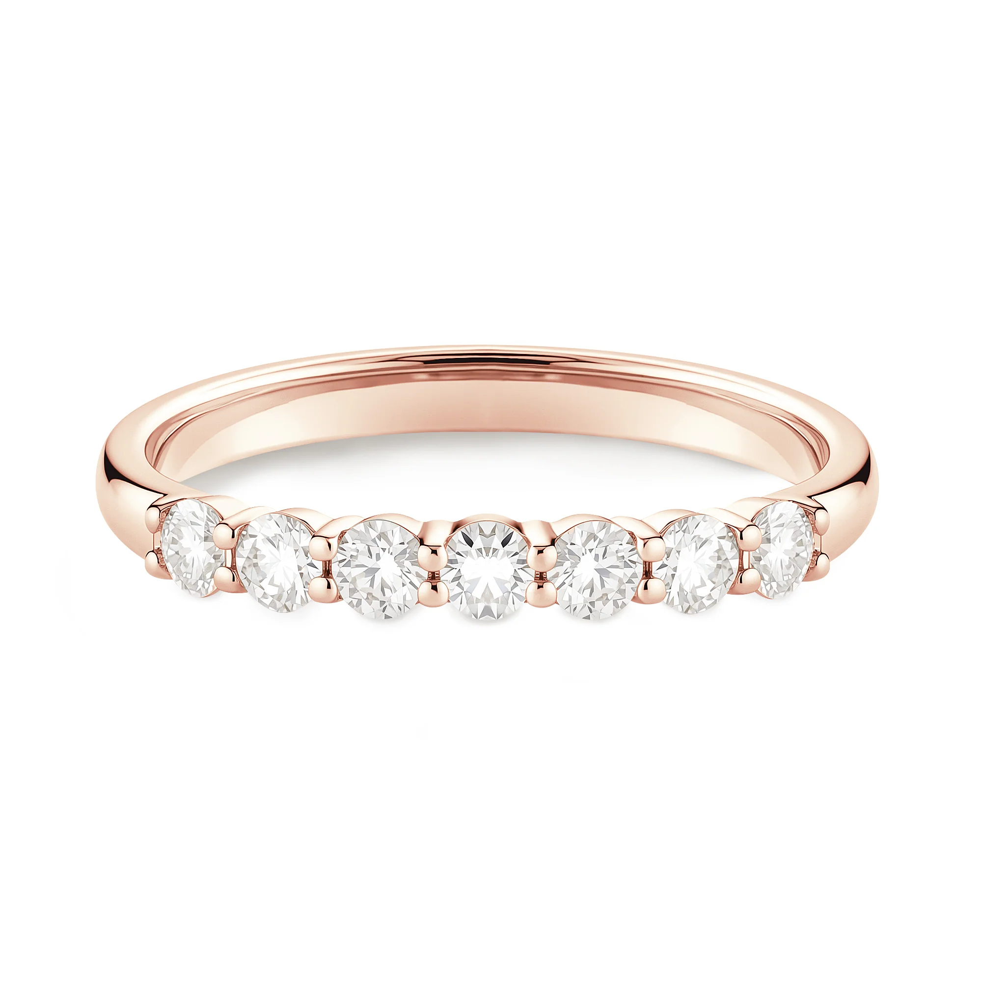 Art Deco Round Cut Moissanite Half Eternity Ring - Image 3