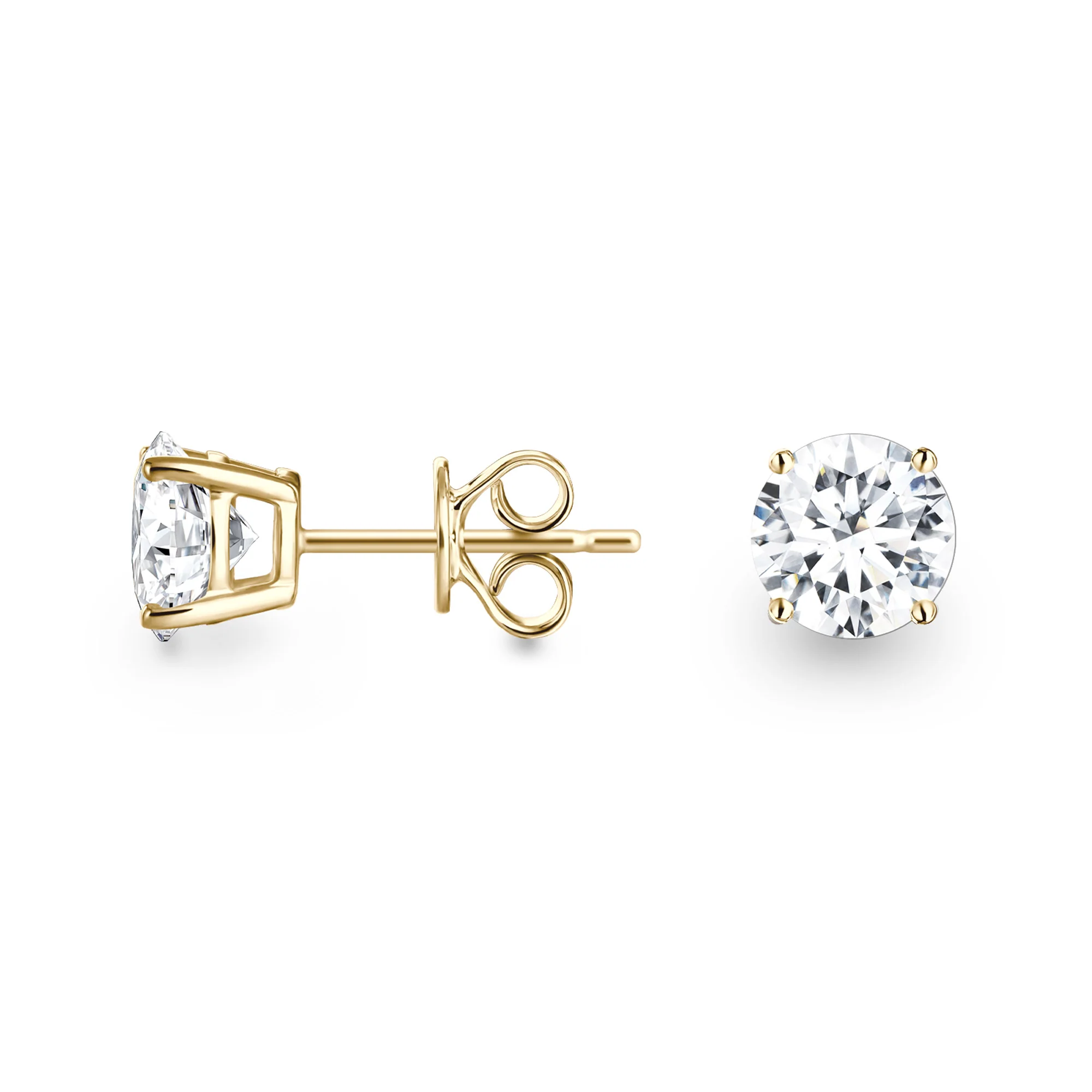 Brilliant Round Cut Moissanite Basket Stud Earrings - Image 5