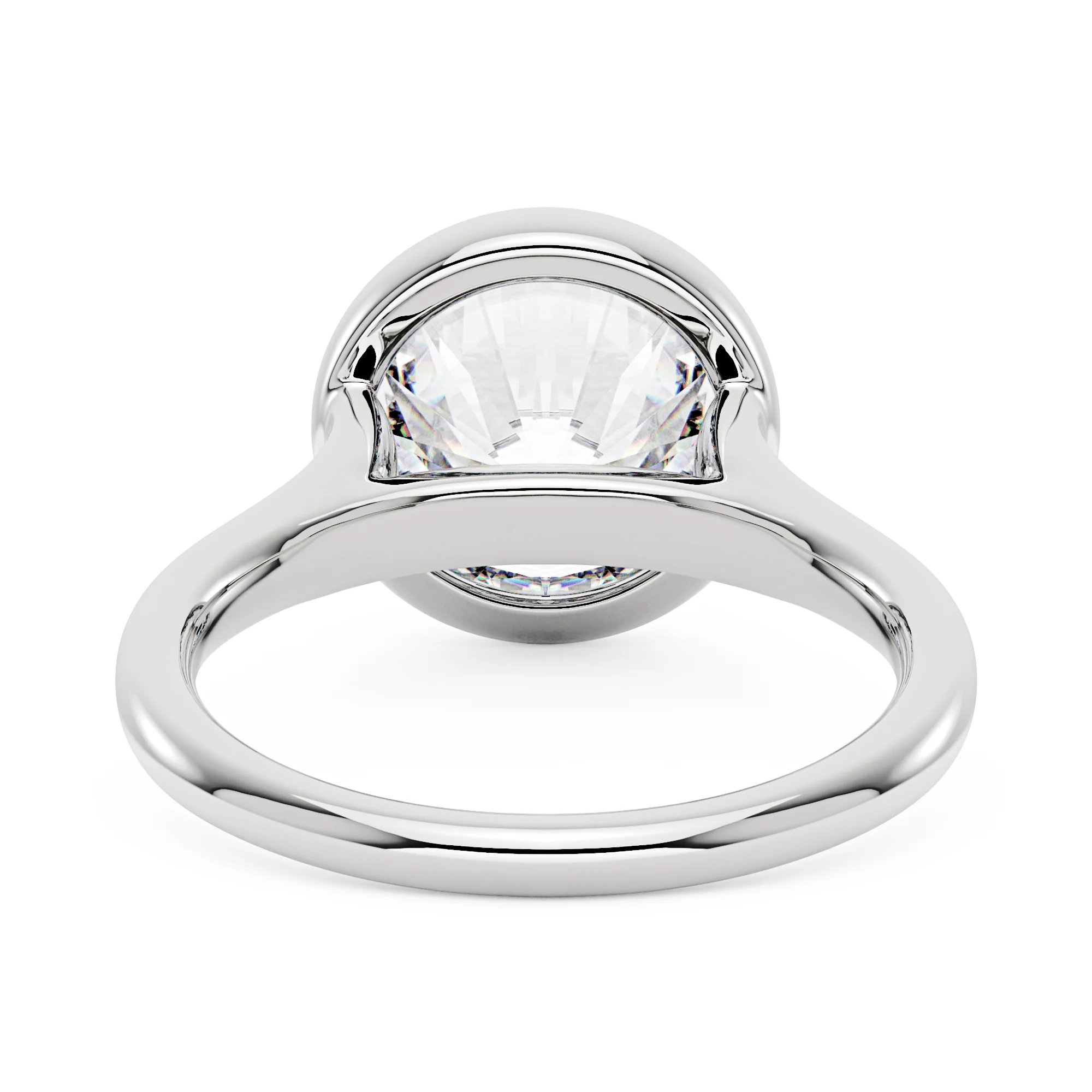 Round Moissanite Bezel Engagement Ring - Image 3