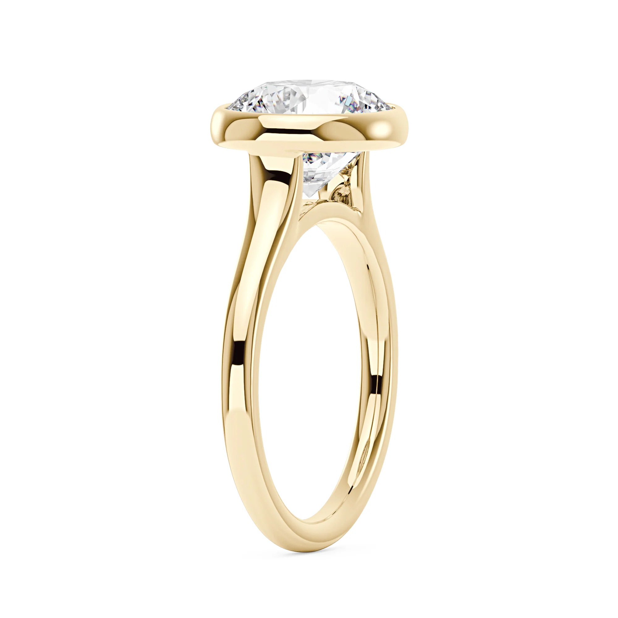 Round Moissanite Bezel Engagement Ring - Image 5