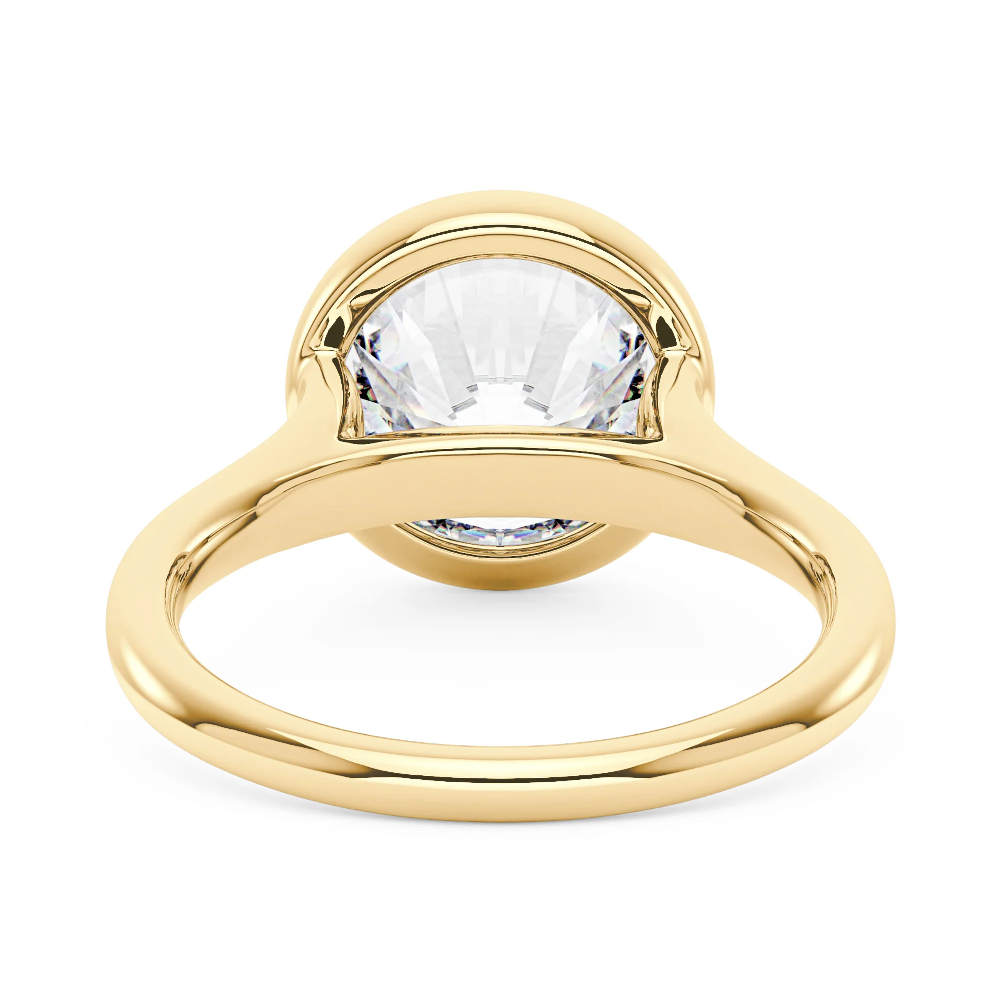Round Moissanite Bezel Engagement Ring - Image 6
