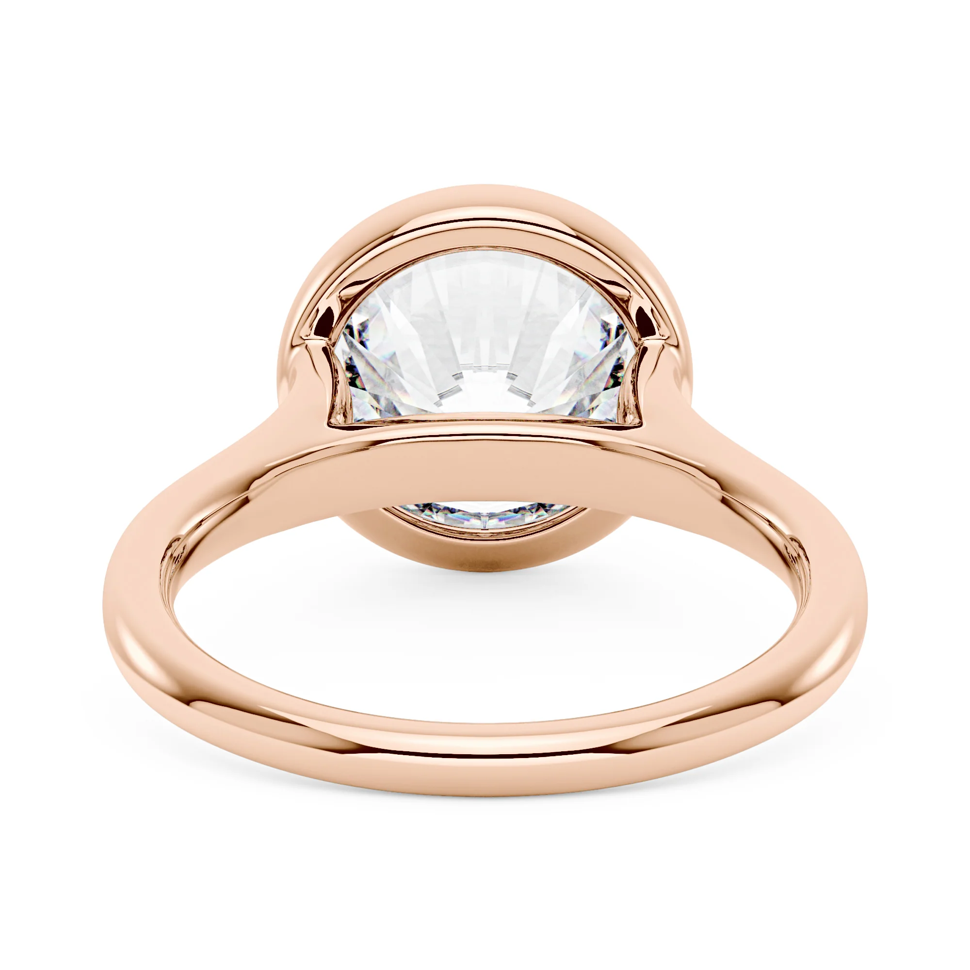 Round Moissanite Bezel Engagement Ring - Image 9