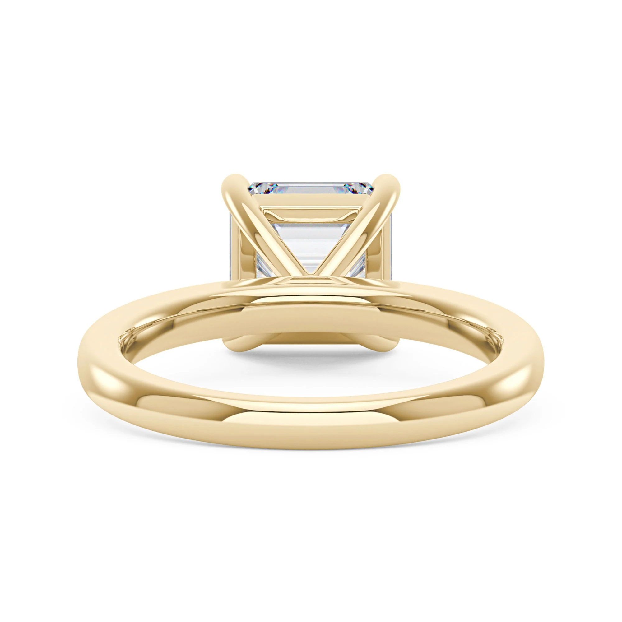 Classic Asscher Cut Moissanite Solitaire Ring - Image 3