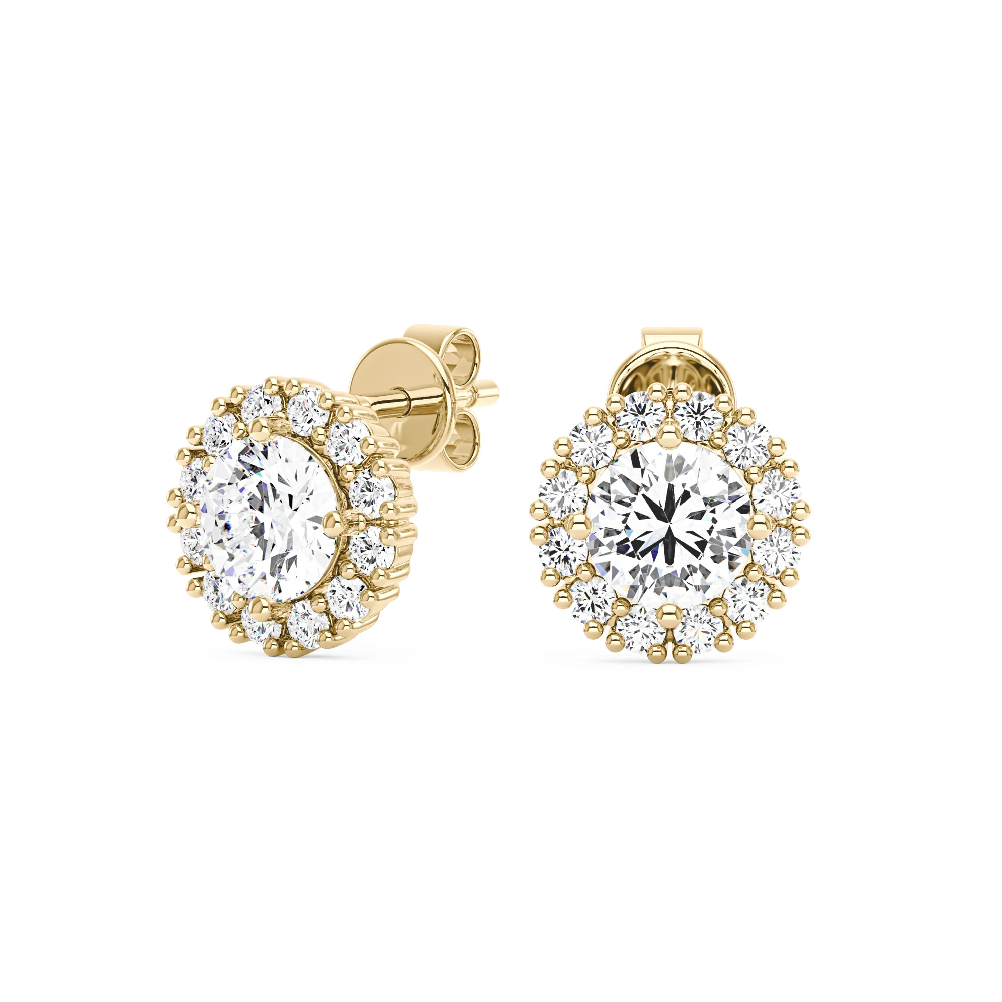 Classic Moissanite Halo Stud Earrings - Image 5