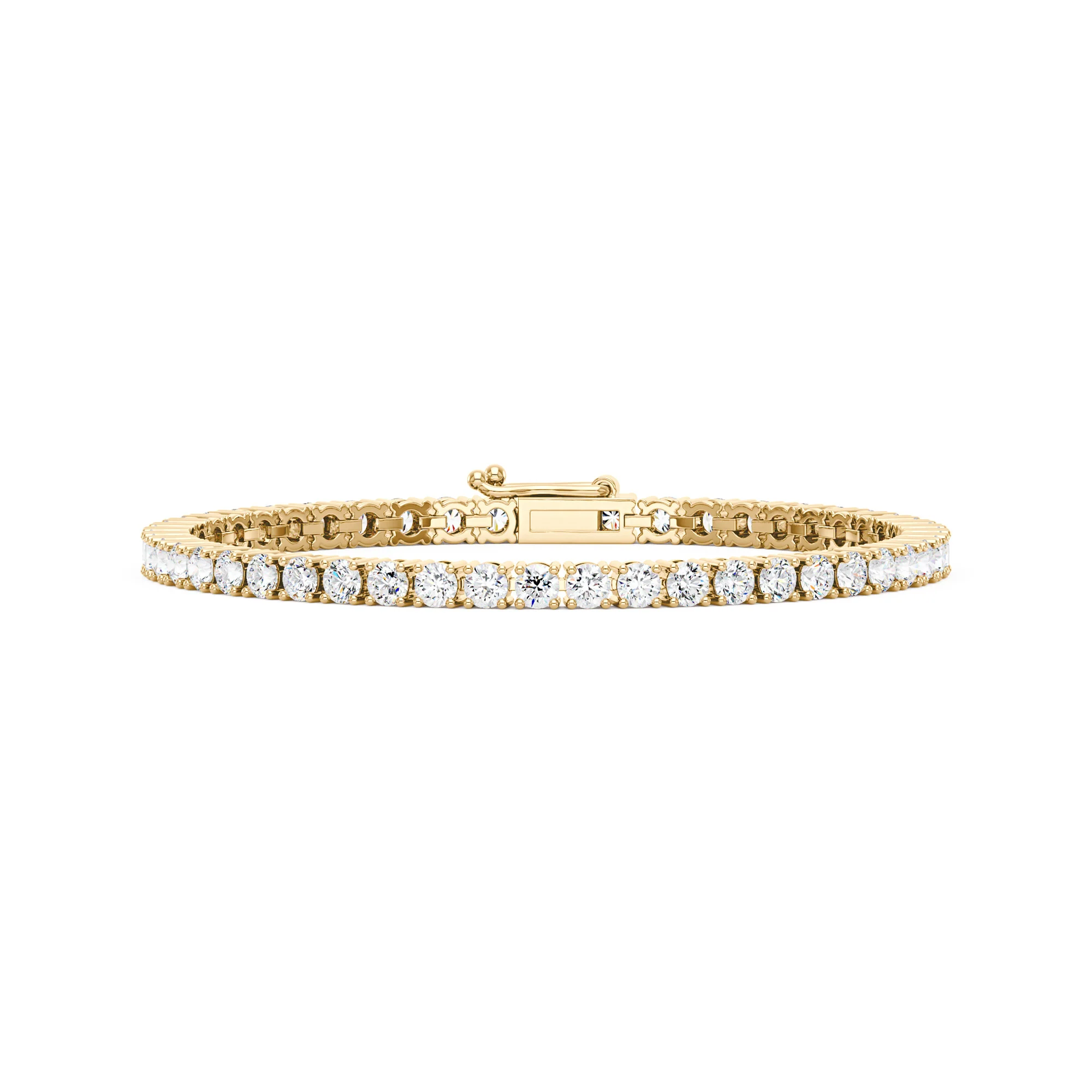 7.2 Carat Classic Round Moissanite Tennis Bracelet in 14K Gold - Image 3