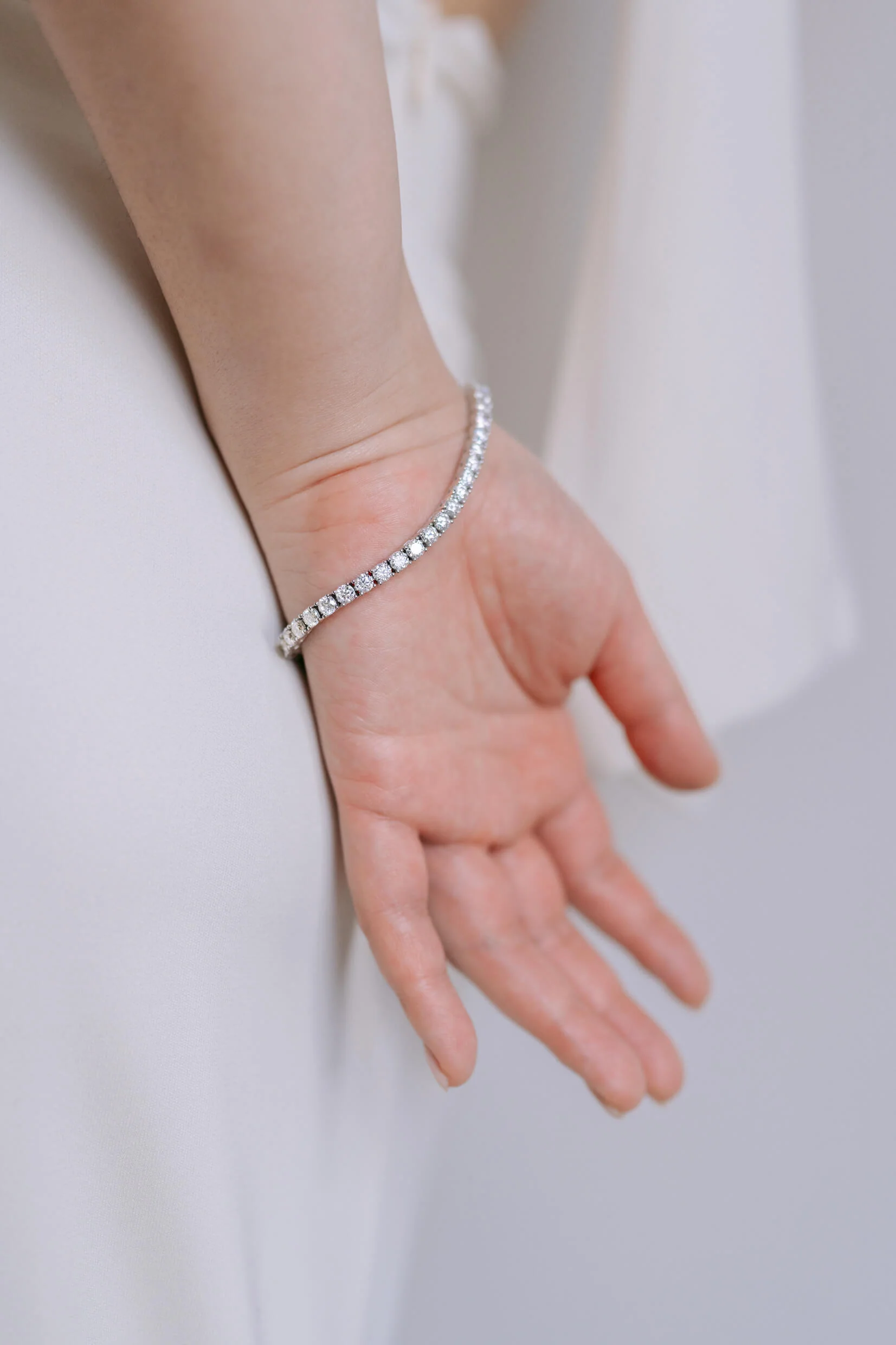 7.2 Carat Classic Round Moissanite Tennis Bracelet in 14K Gold - Image 9