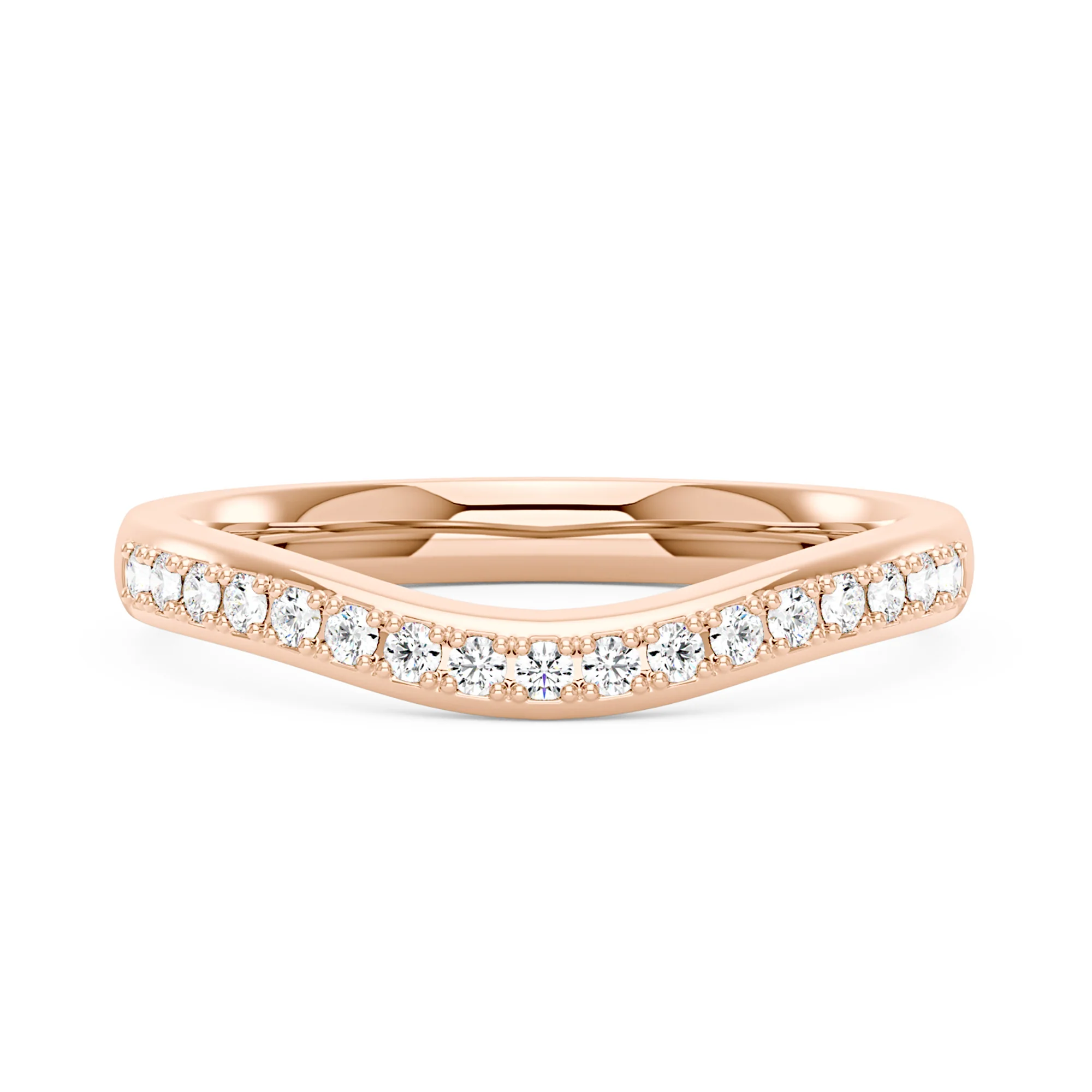 Art Deco Curved Moissanite Pavé Half Eternity Band - Image 7