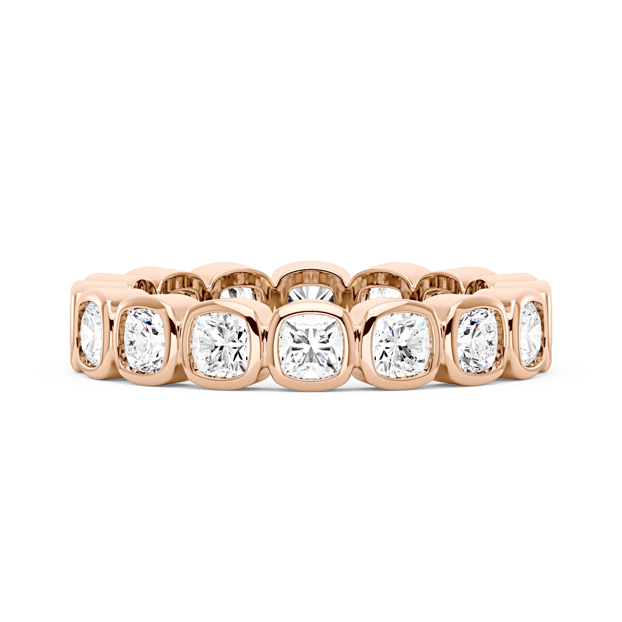 Cushion Moissanite Bezel Eternity Band - Image 7