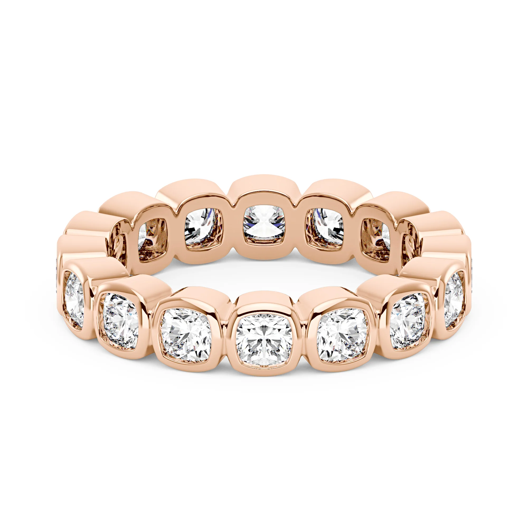 Cushion Moissanite Bezel Eternity Band - Image 9
