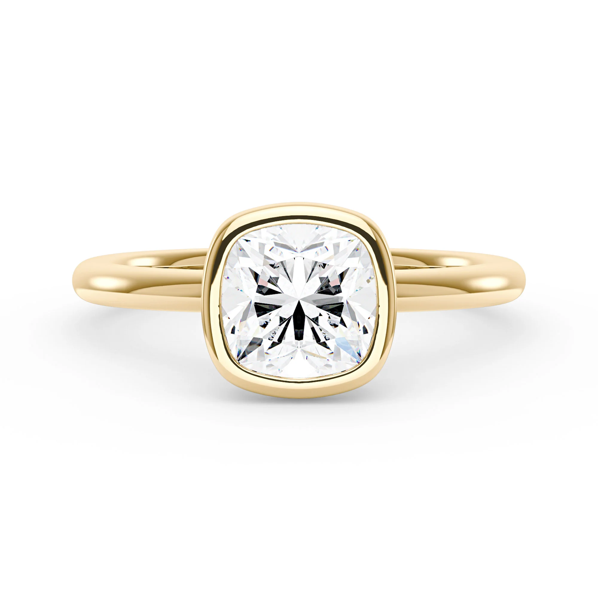 Cushion Cut Moissanite Bezel Ring - Image 4