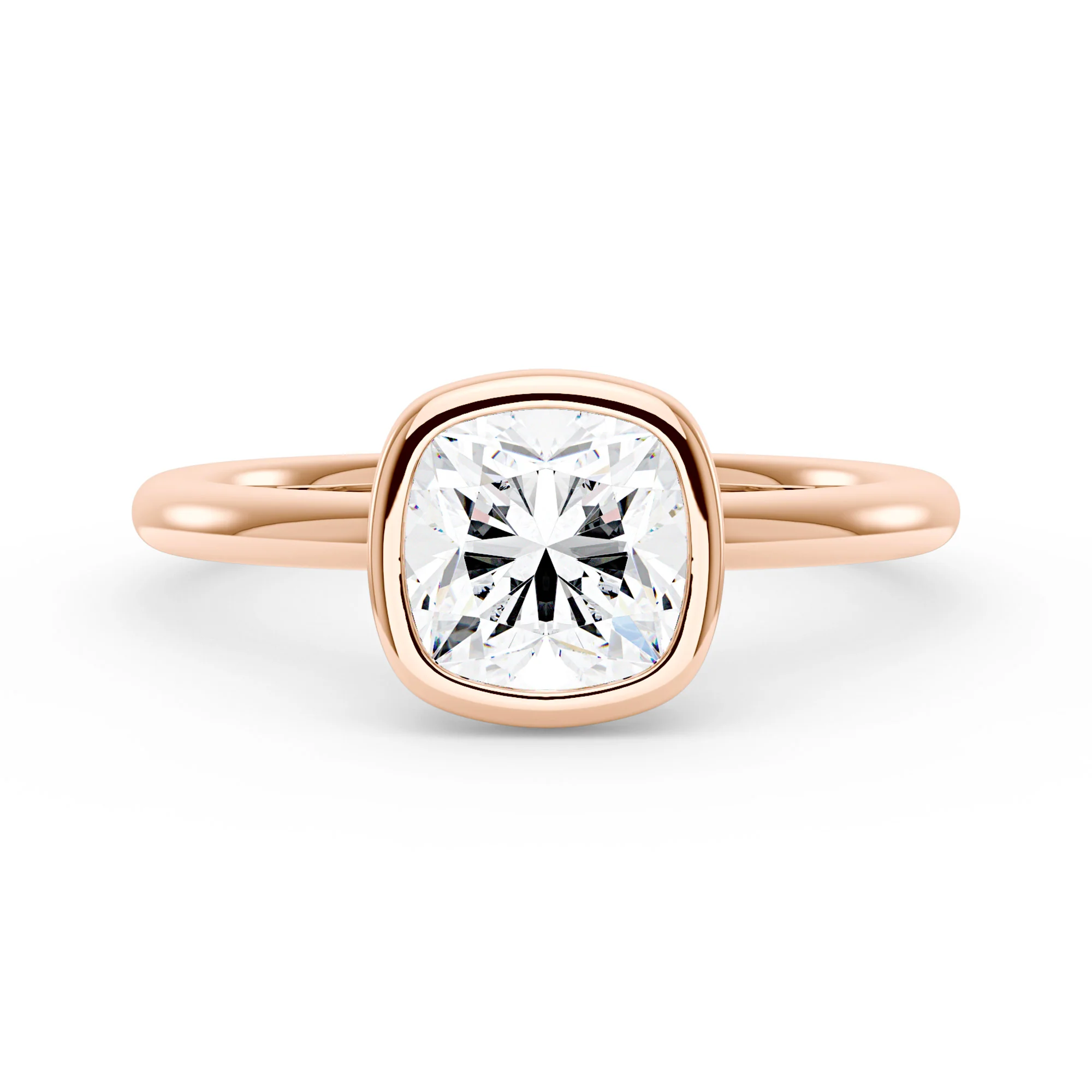 Cushion Cut Moissanite Bezel Ring - Image 7
