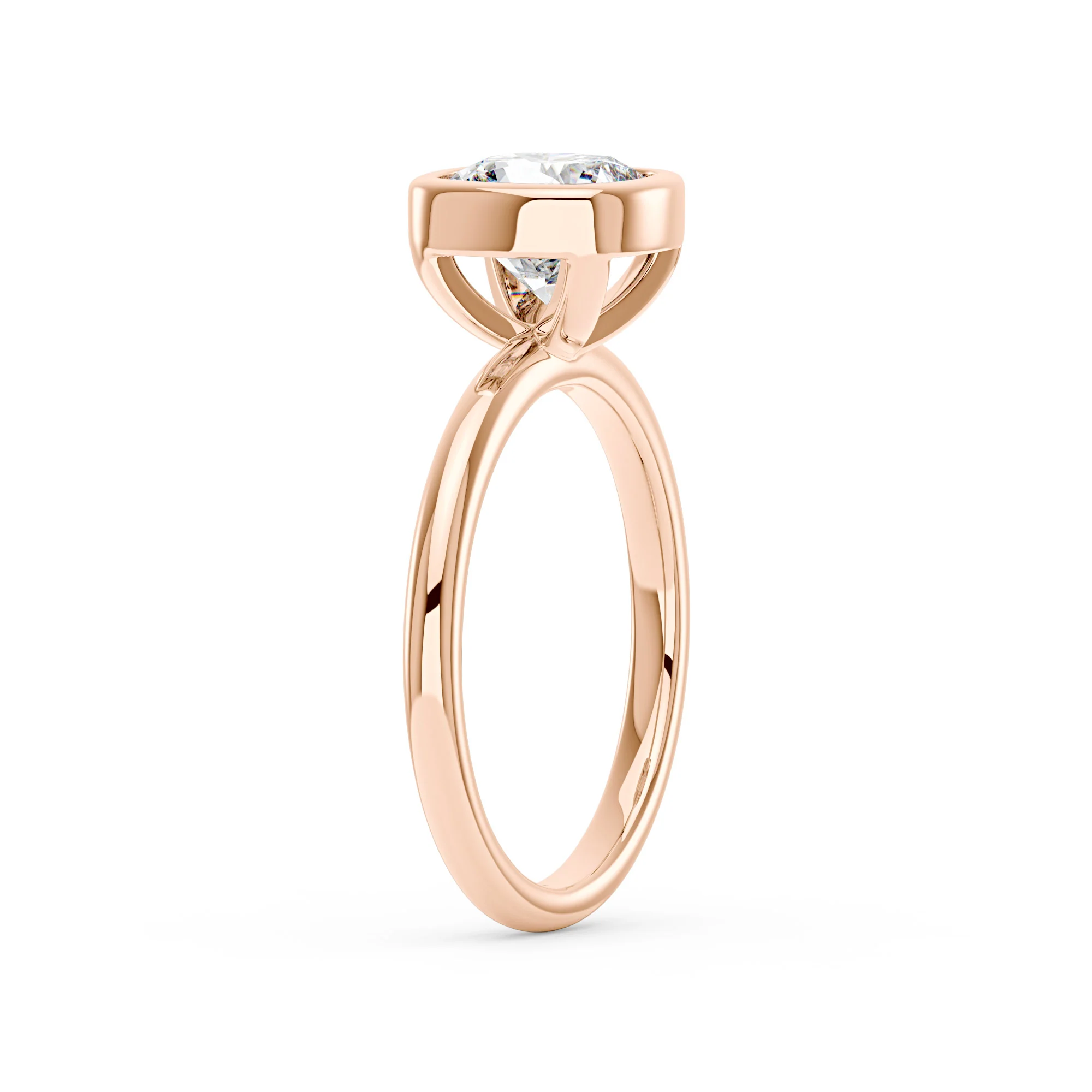 Cushion Cut Moissanite Bezel Ring - Image 8