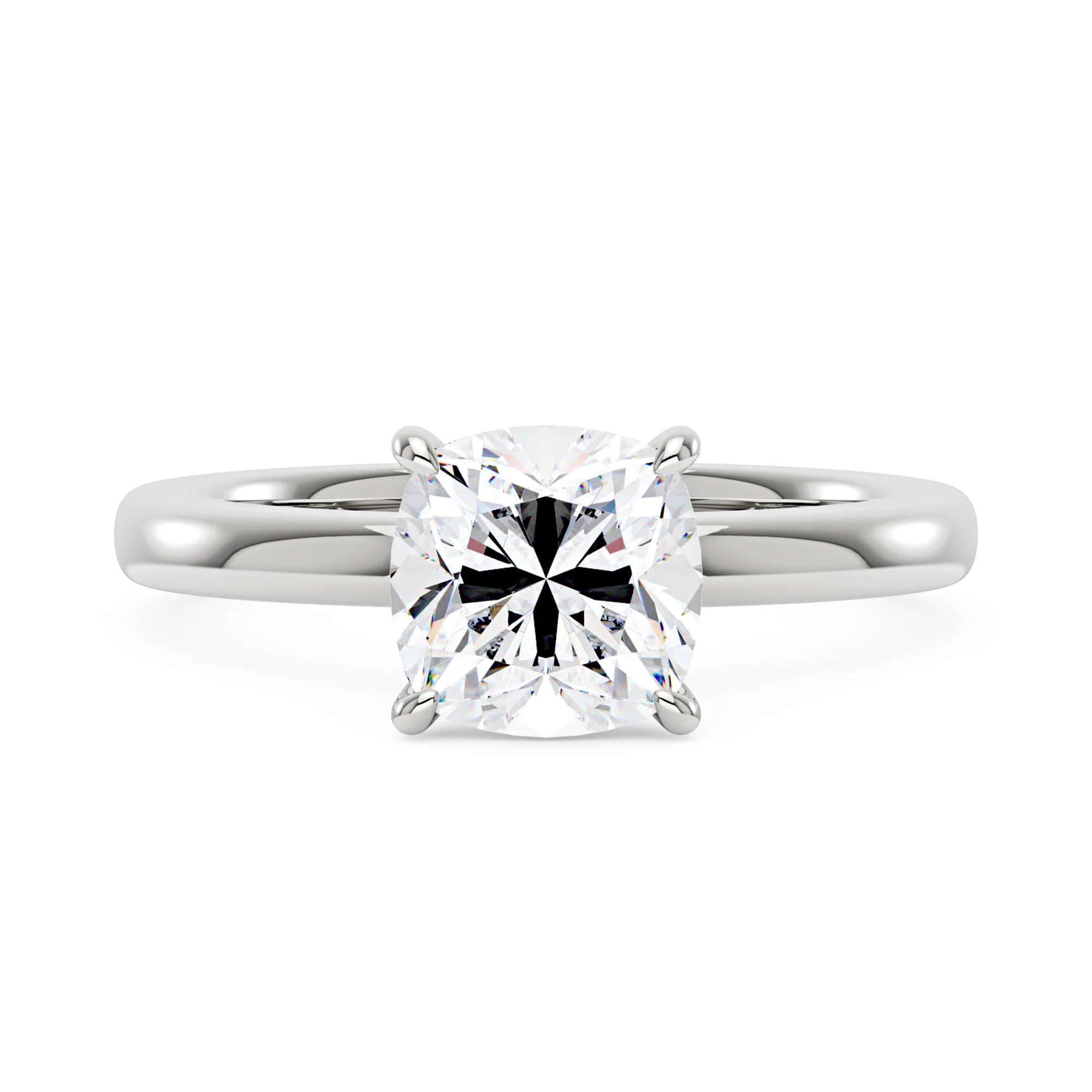Cushion-Cut Moissanite Solitaire Engagement Ring
