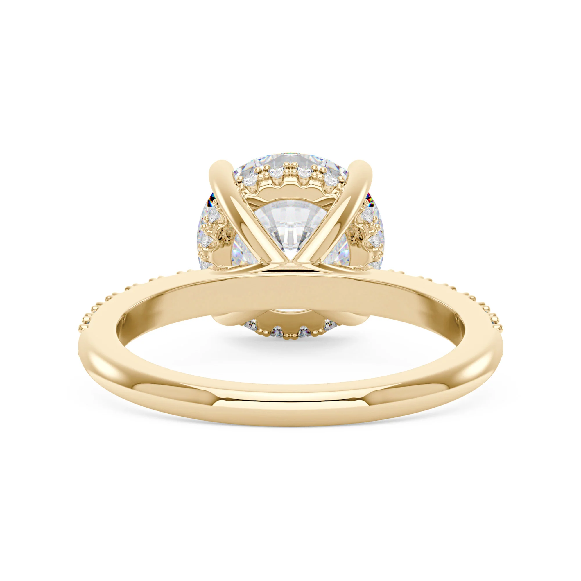 Dazzling Round Moissanite Pave Band Engagement Ring - Image 6