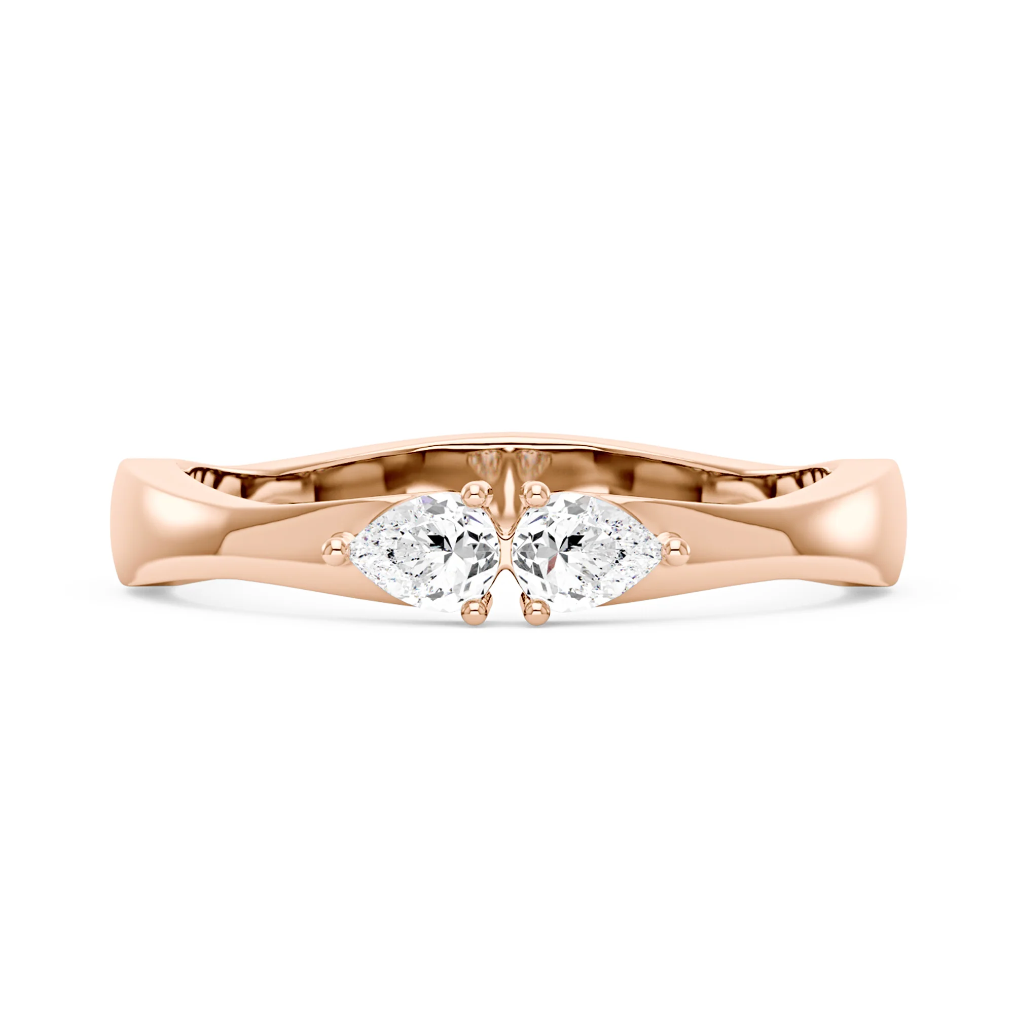 Twin Pear Moissanite Stackable Band - Image 7