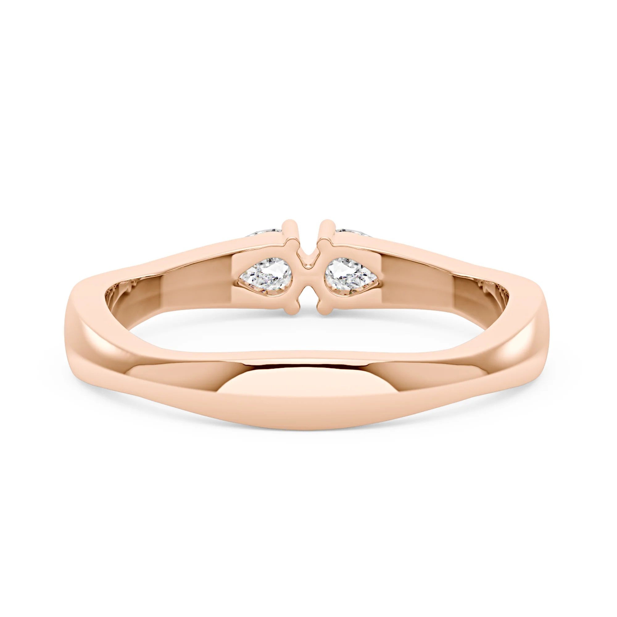 Twin Pear Moissanite Stackable Band - Image 9
