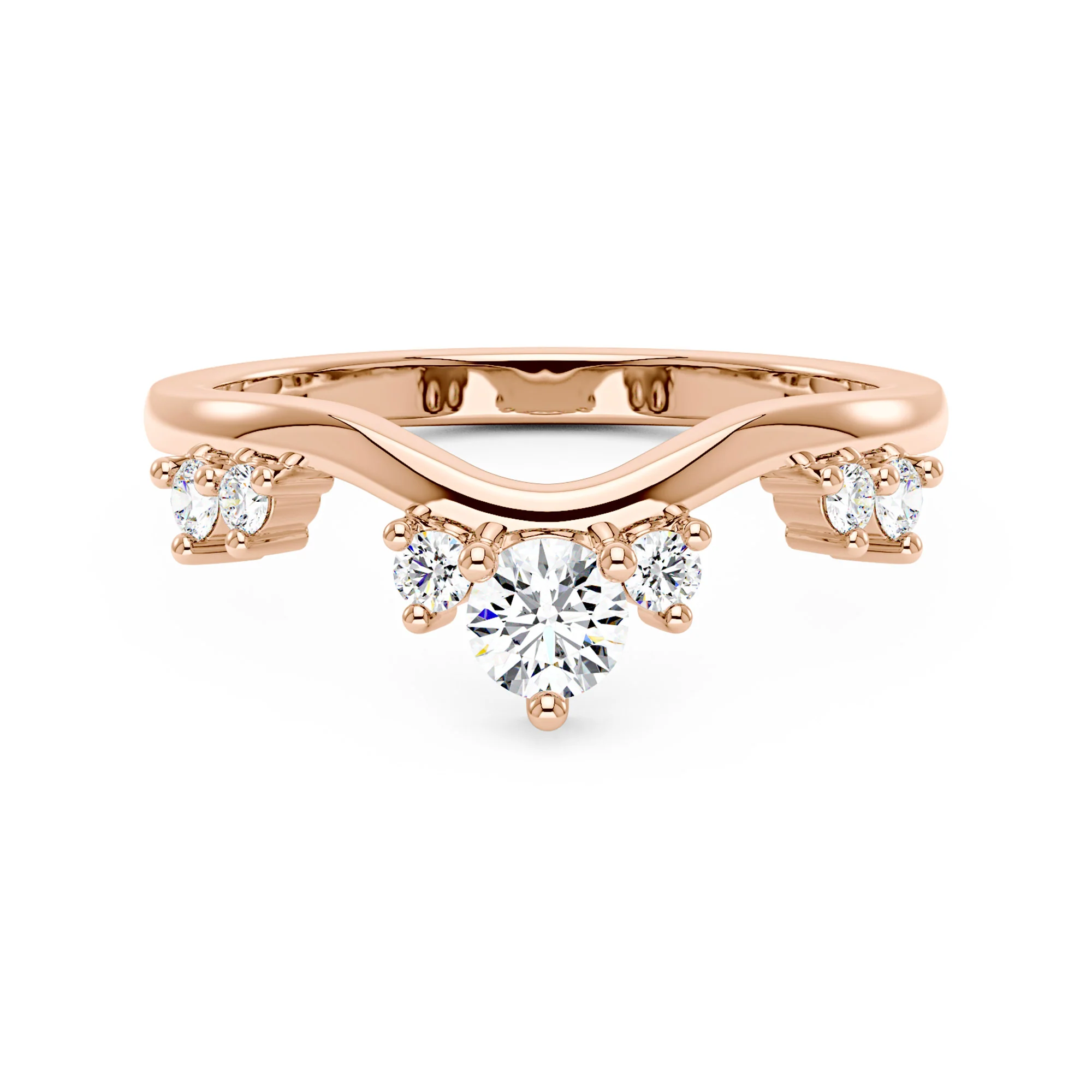 Nature Inspired Curved Moissanite Wedding Band - Image 7