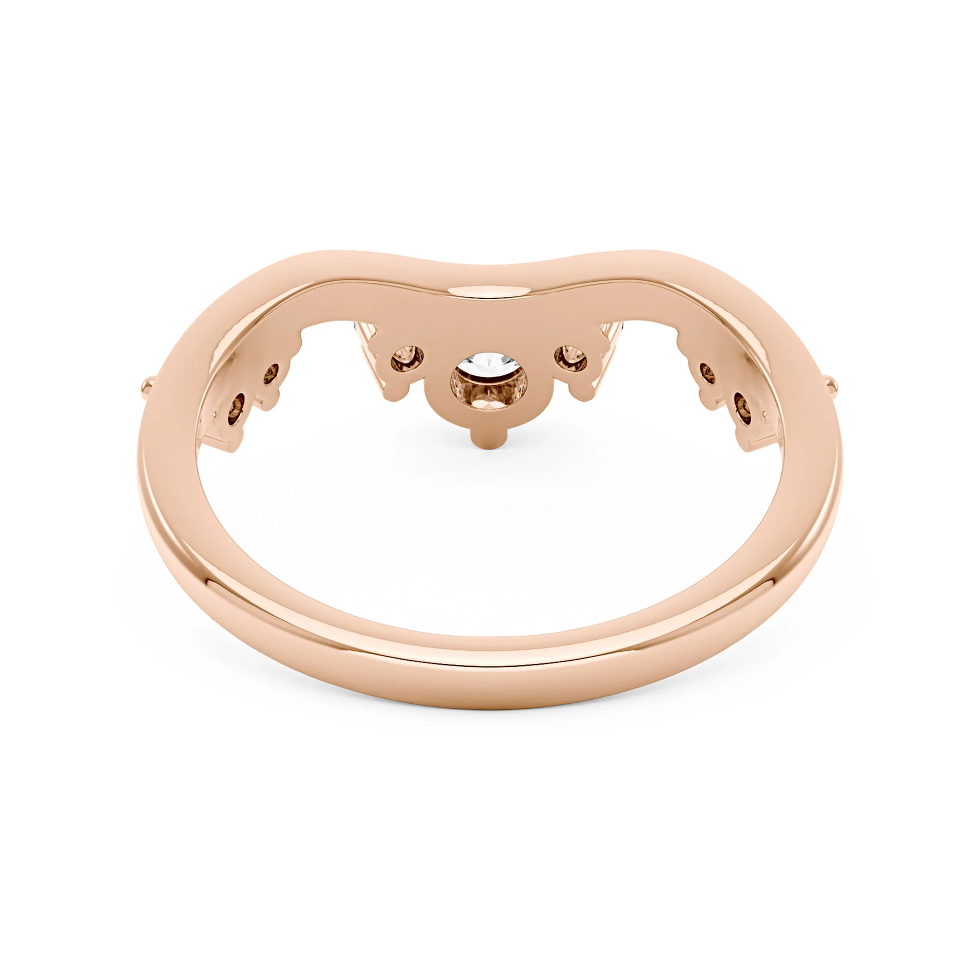 Nature Inspired Curved Moissanite Wedding Band - Image 9