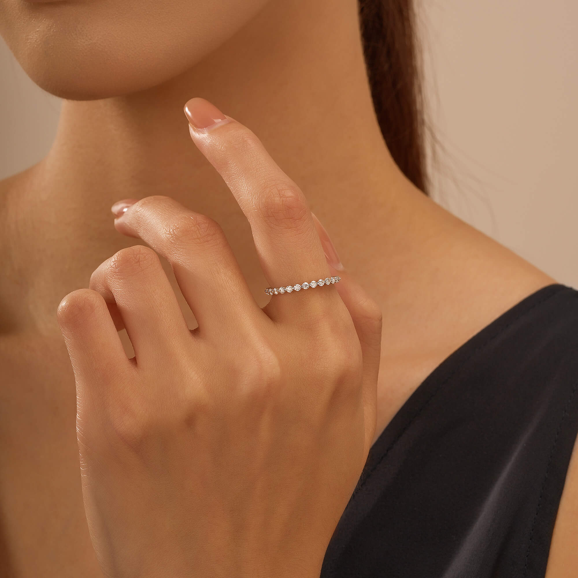 Elegant Half Eternity Wedding Ring - Image 10