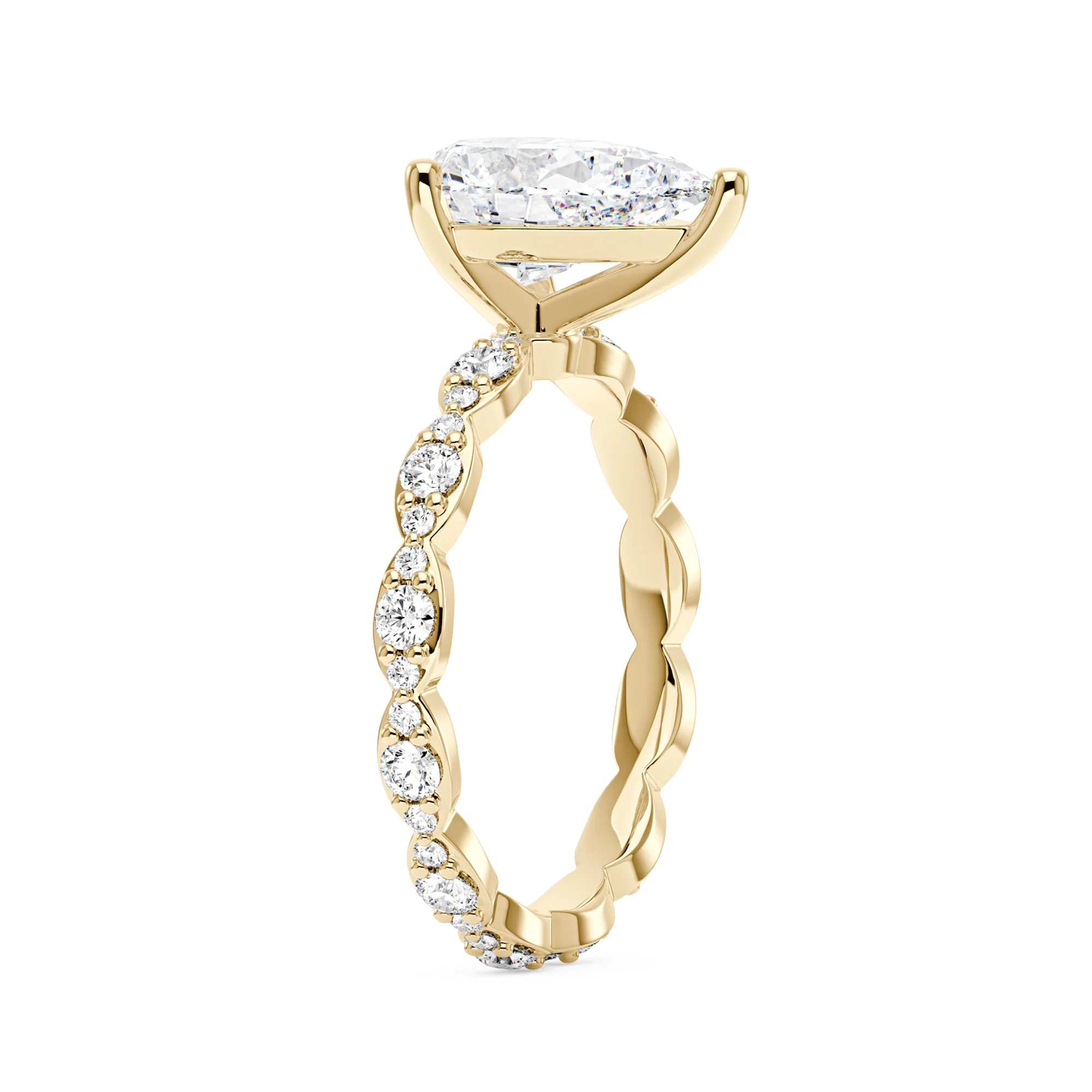 Elegant Pear Shape Moissanite Engagement Ring - Image 5