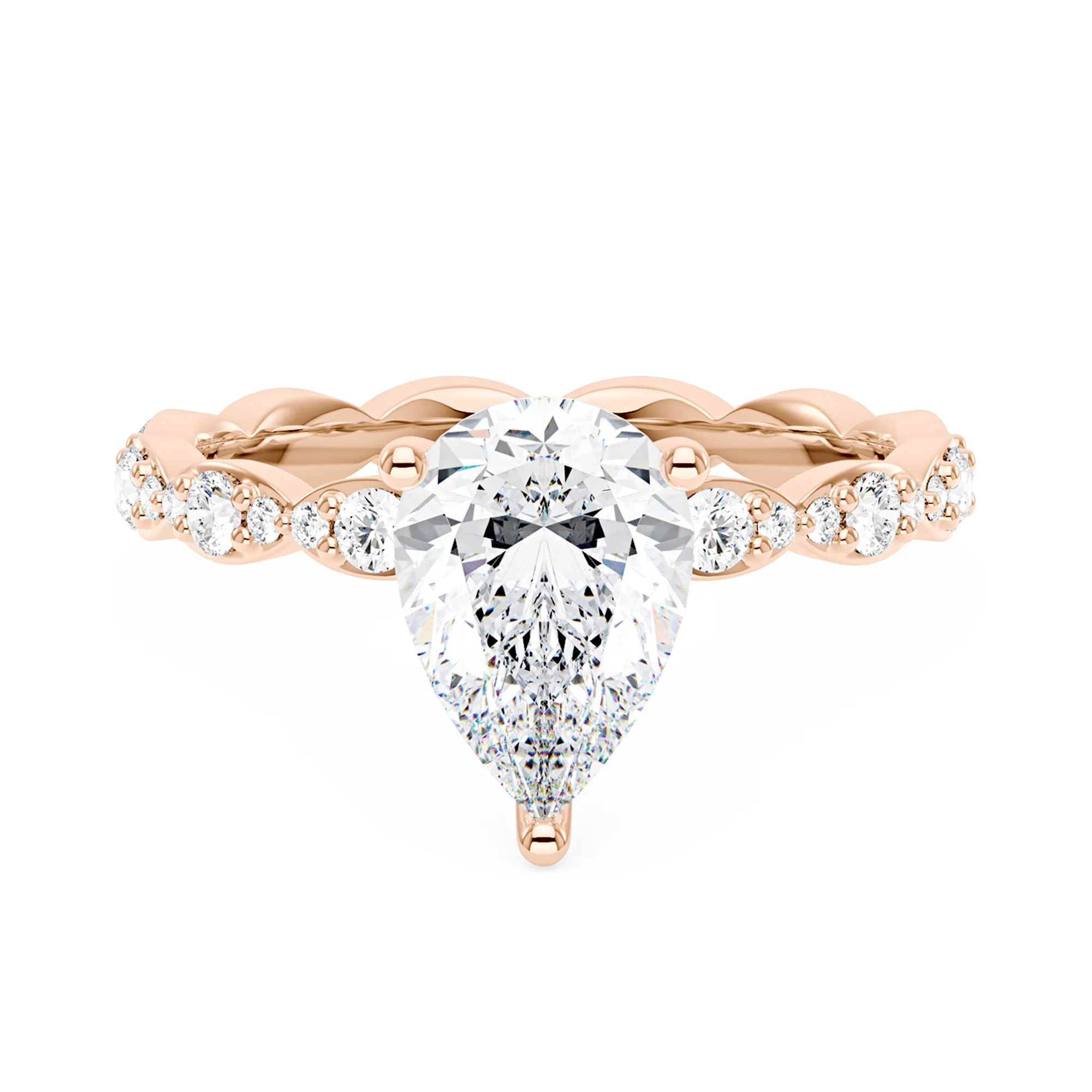 Elegant Pear Shape Moissanite Engagement Ring - Image 7
