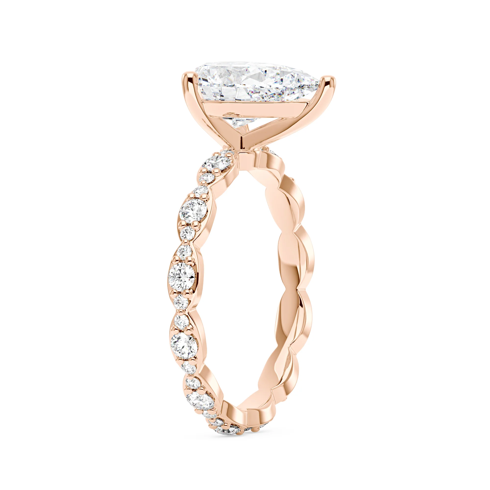 Elegant Pear Shape Moissanite Engagement Ring - Image 8