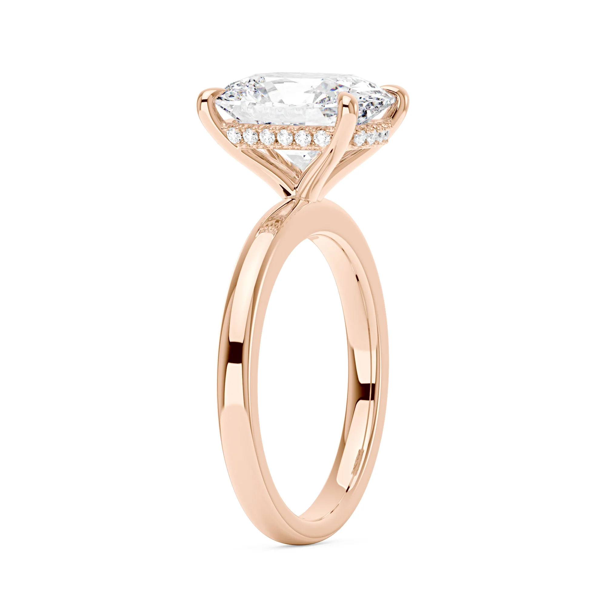Elongated Cushion Cut Engagement Ring with Hidden Halo - Image 8