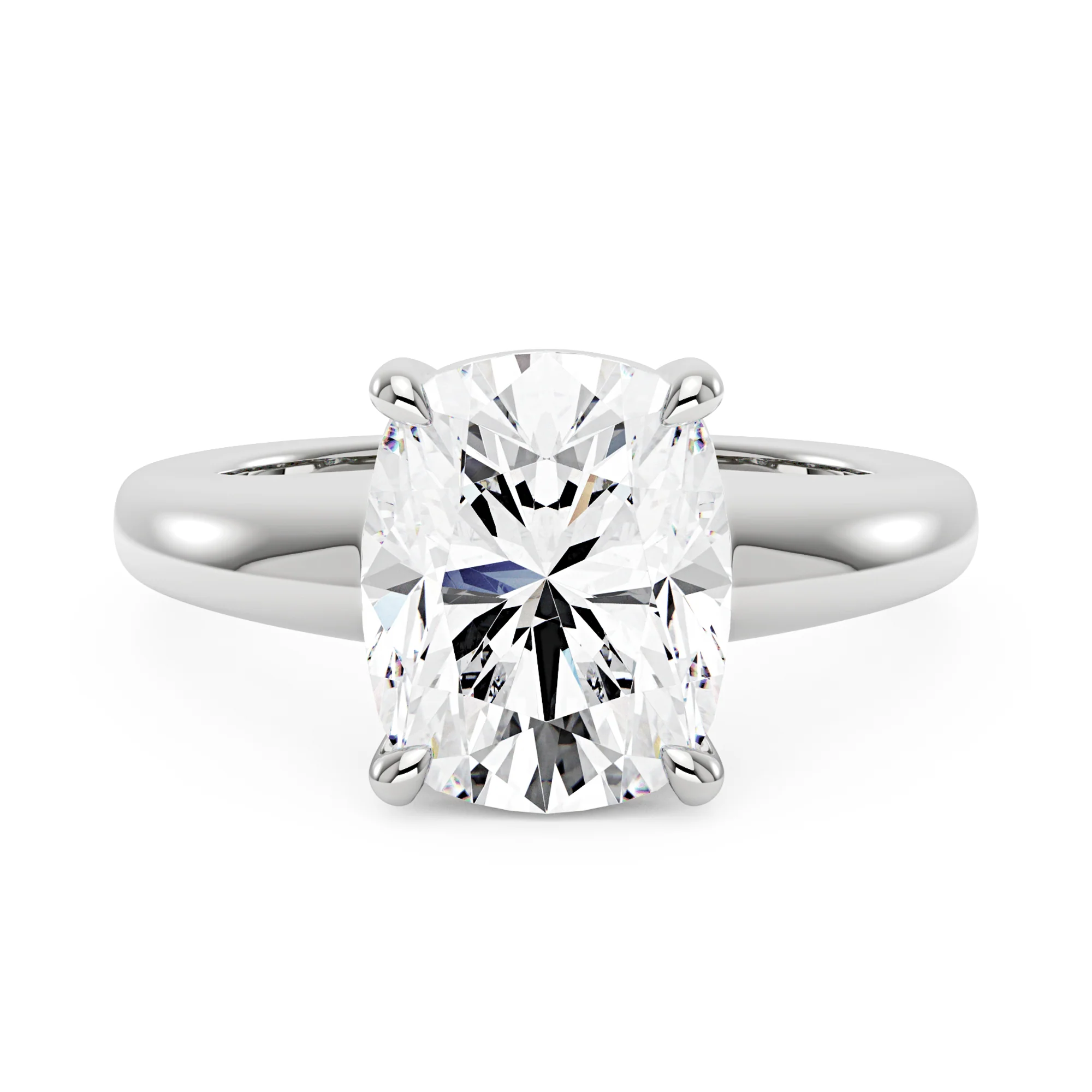Elongated Cushion Cut Moissanite Solitaire Engagement Ring