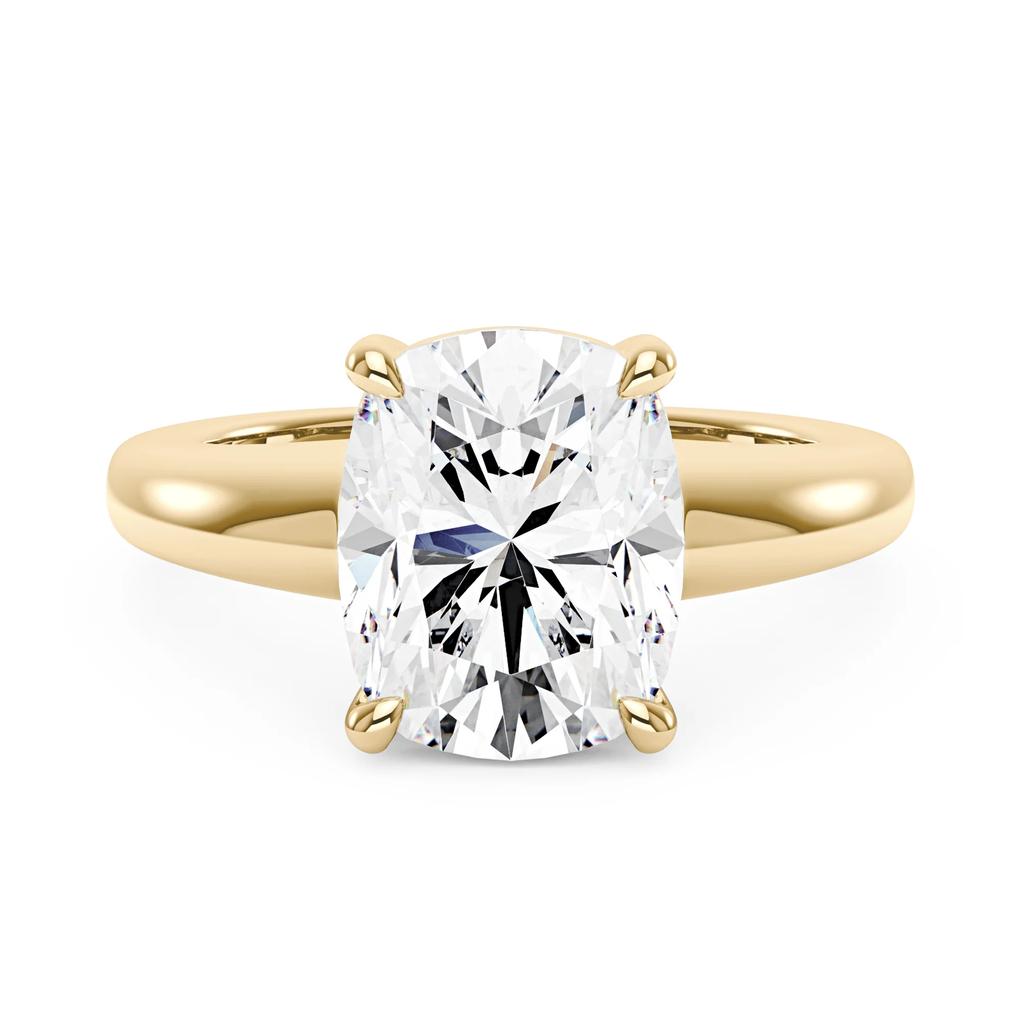 Elongated Cushion Cut Moissanite Solitaire Engagement Ring - Image 4