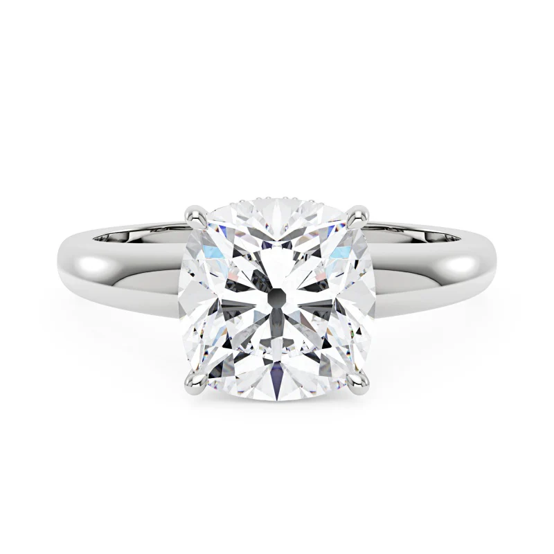 Elongated Cushion Moissanite Engagement Ring