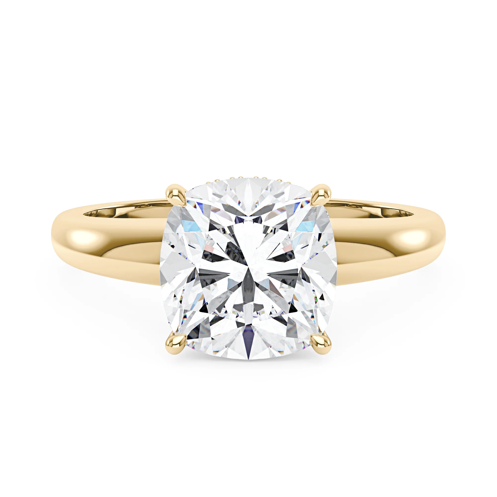 Elongated Cushion Moissanite Solitaire Ring and Full Eternity Band Bridal Set - Image 3