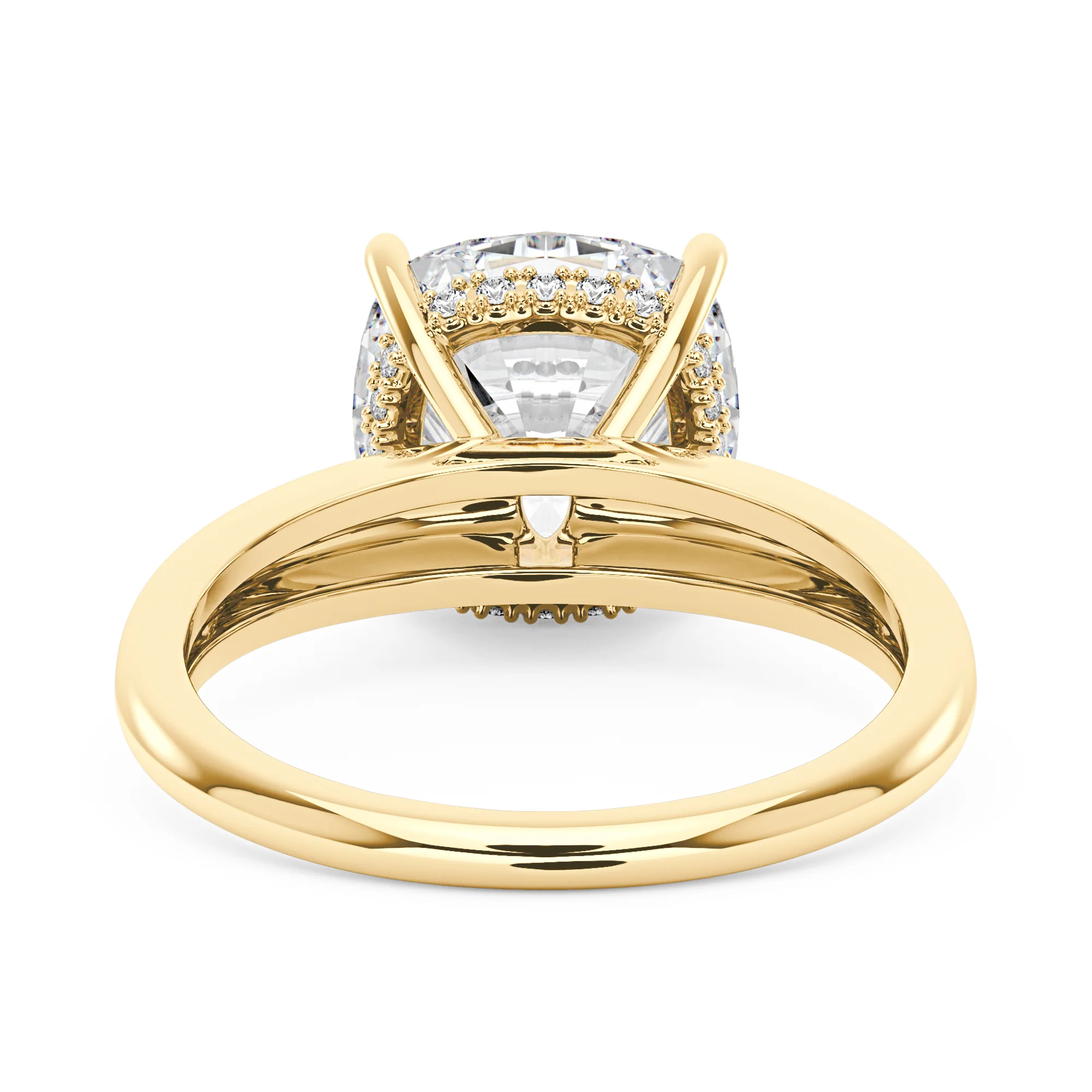 Elongated Cushion Moissanite Solitaire Ring and Full Eternity Band Bridal Set - Image 5