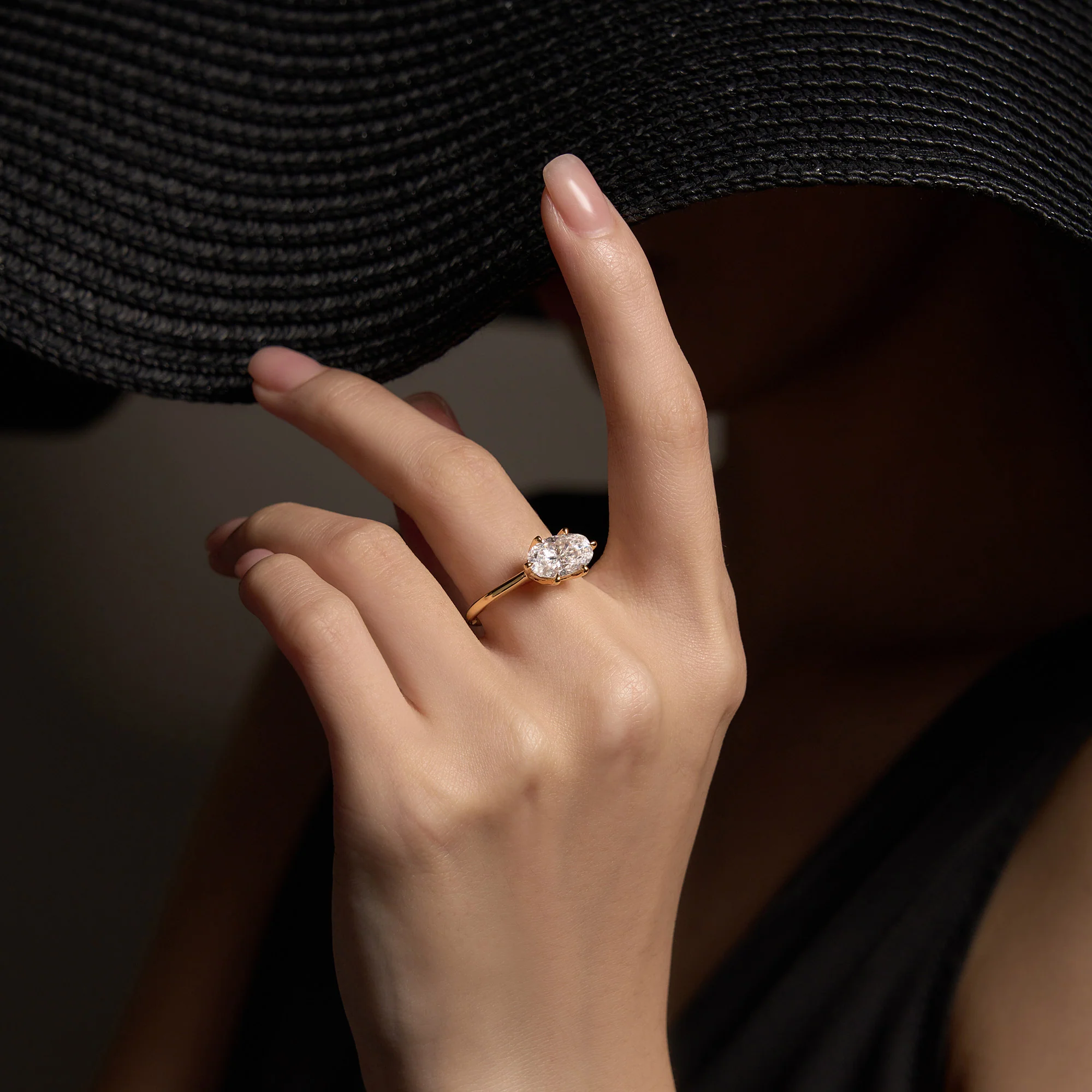 Oval Moissanite East West Engagement Ring - Image 10