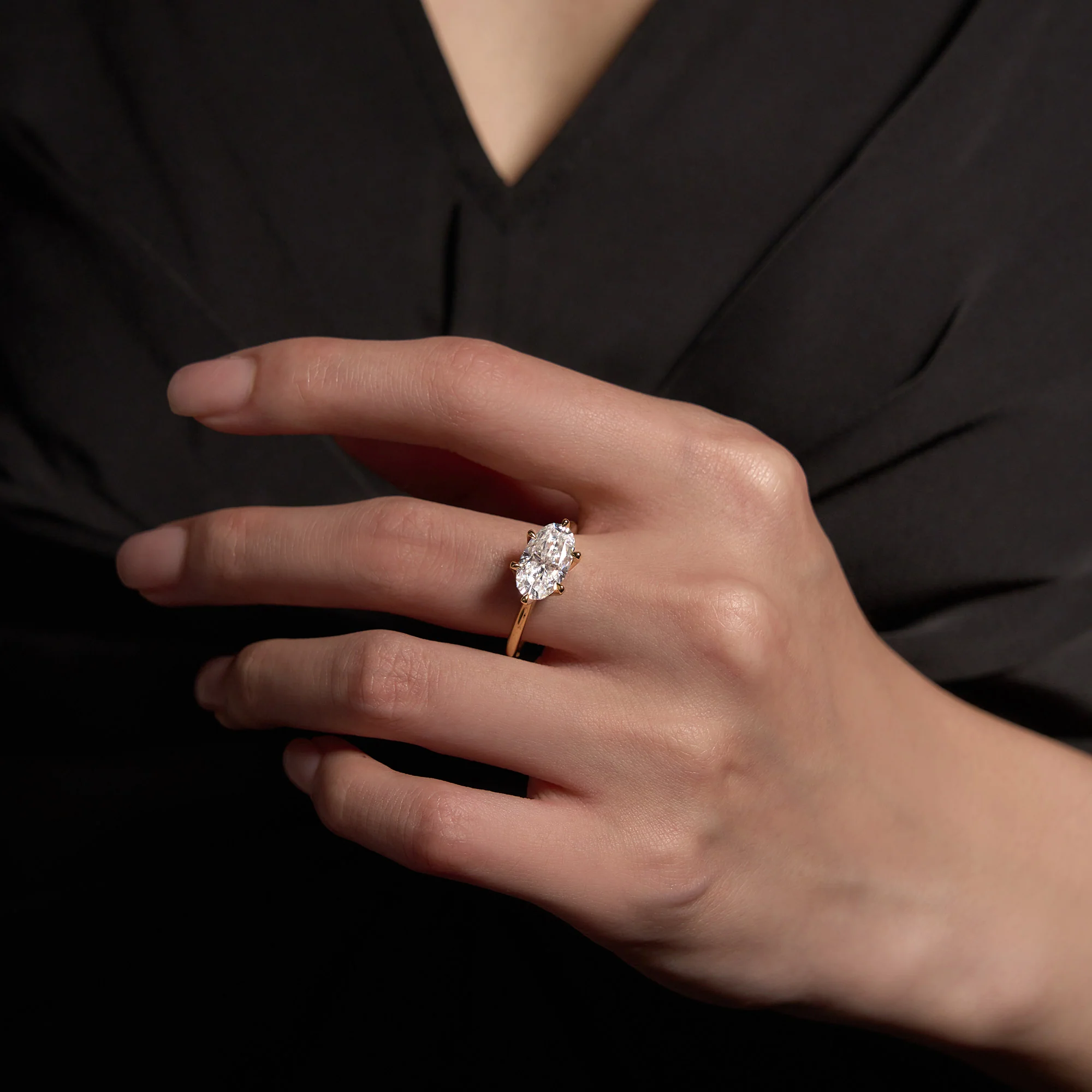 Oval Moissanite East West Engagement Ring - Image 13