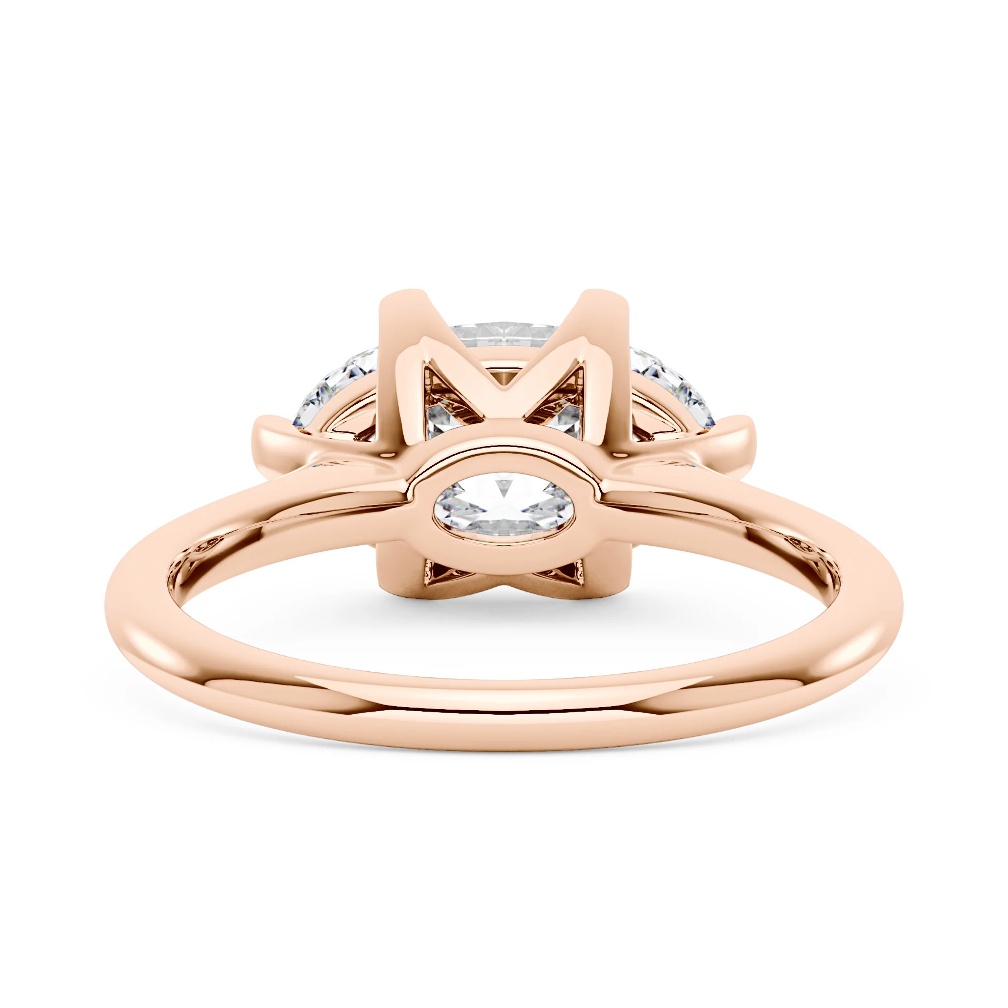 Oval Moissanite East West Engagement Ring - Image 9