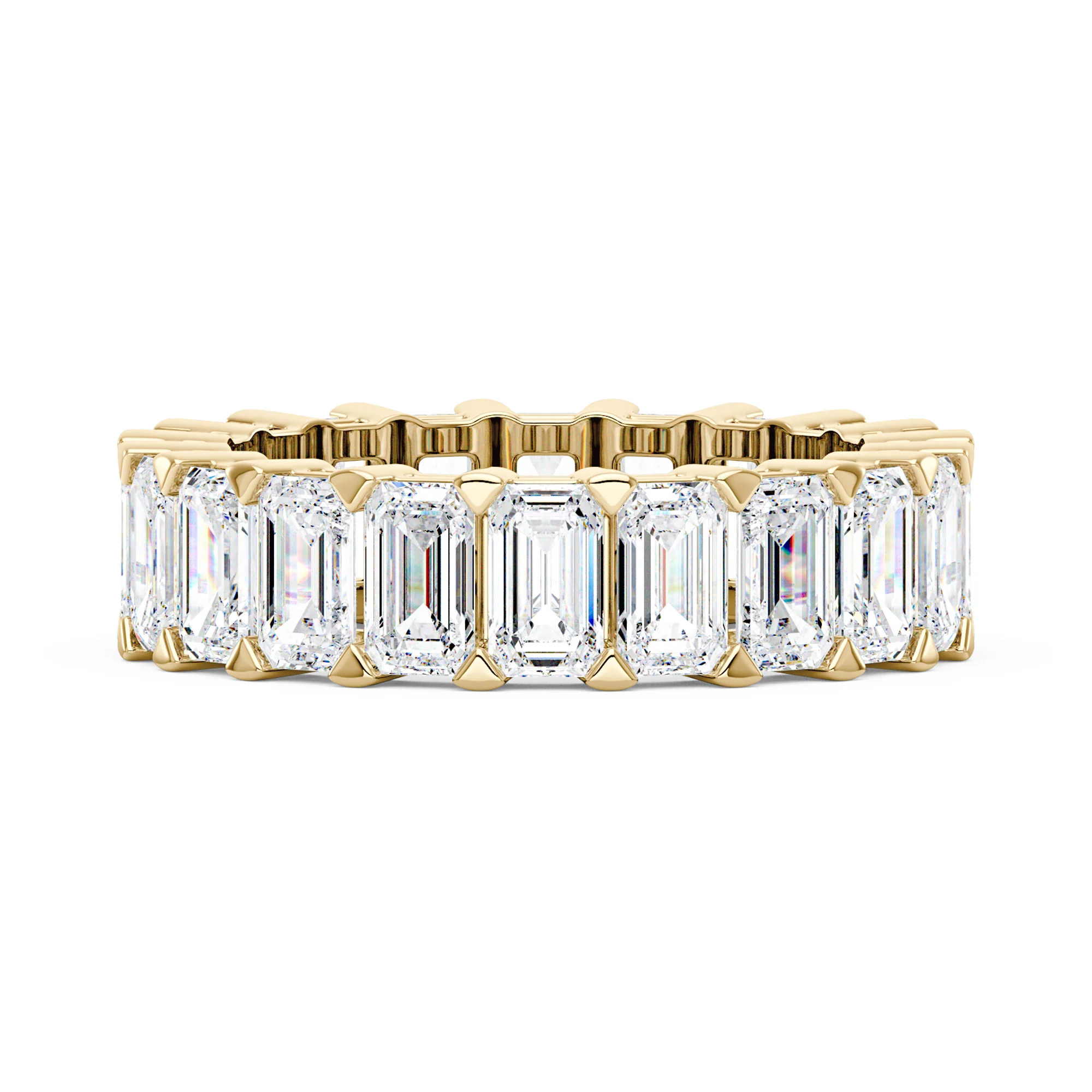 Emerald Cut Full Eternity Moissanite Wedding Band - Image 4