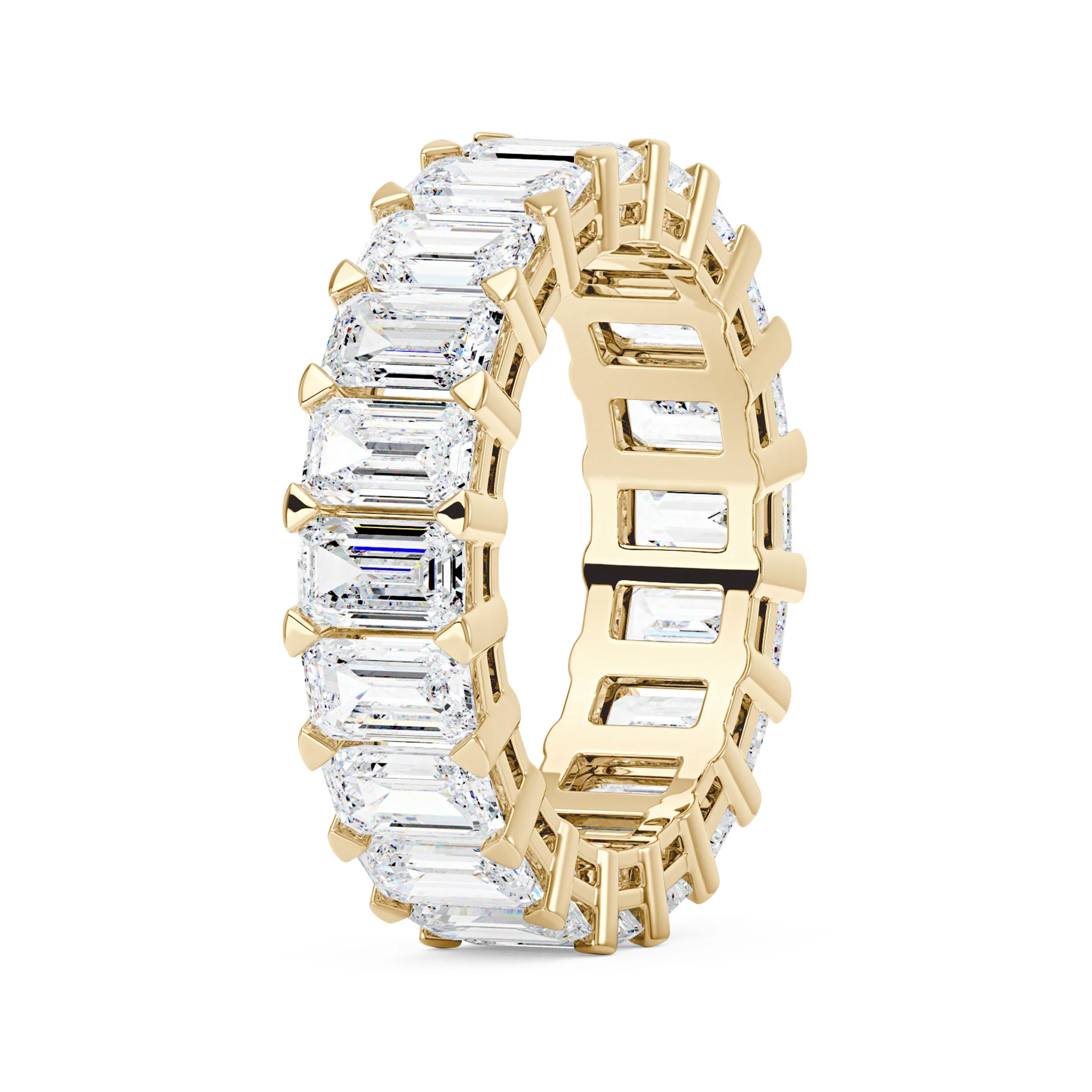 Emerald Cut Full Eternity Moissanite Wedding Band - Image 5