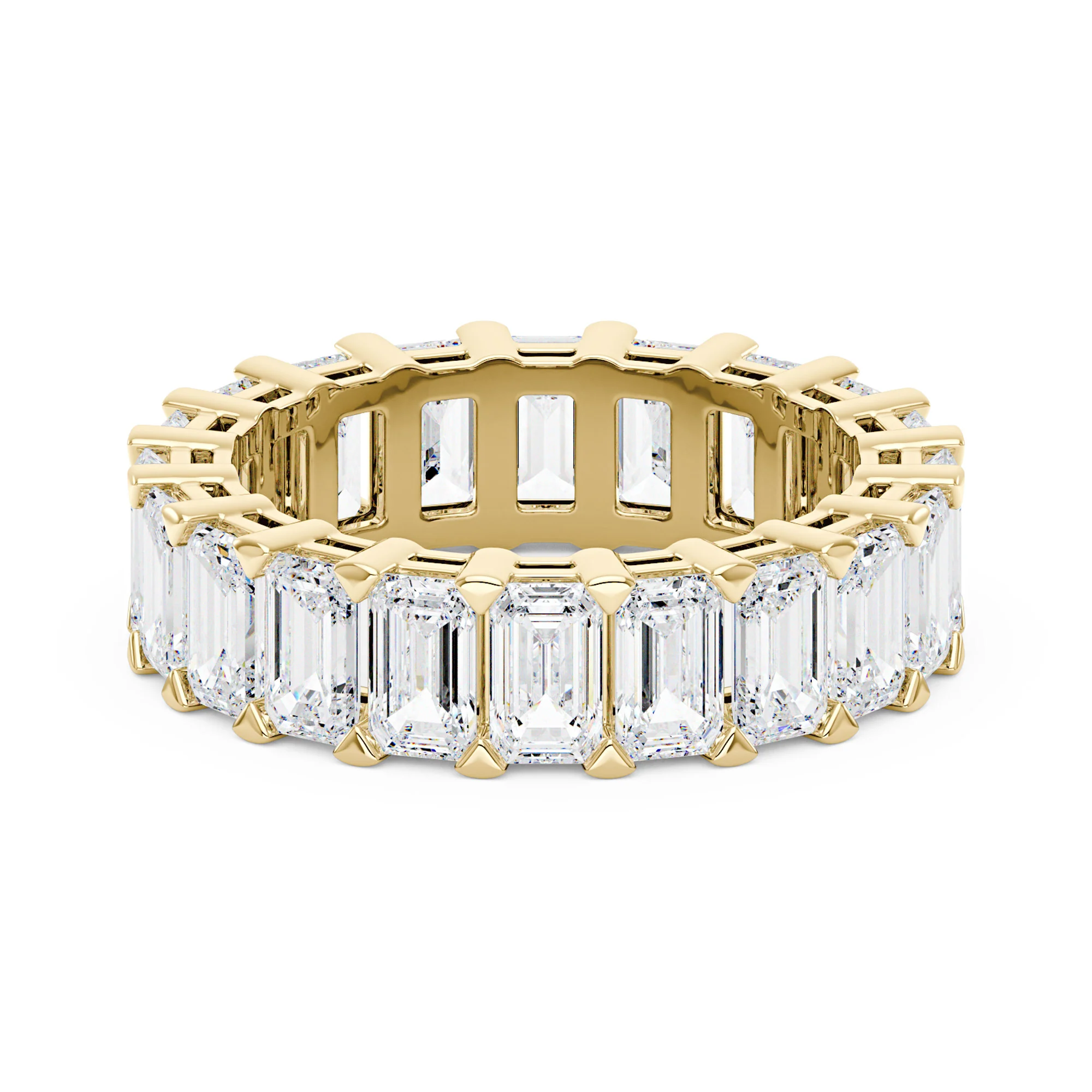 Emerald Cut Full Eternity Moissanite Wedding Band - Image 6