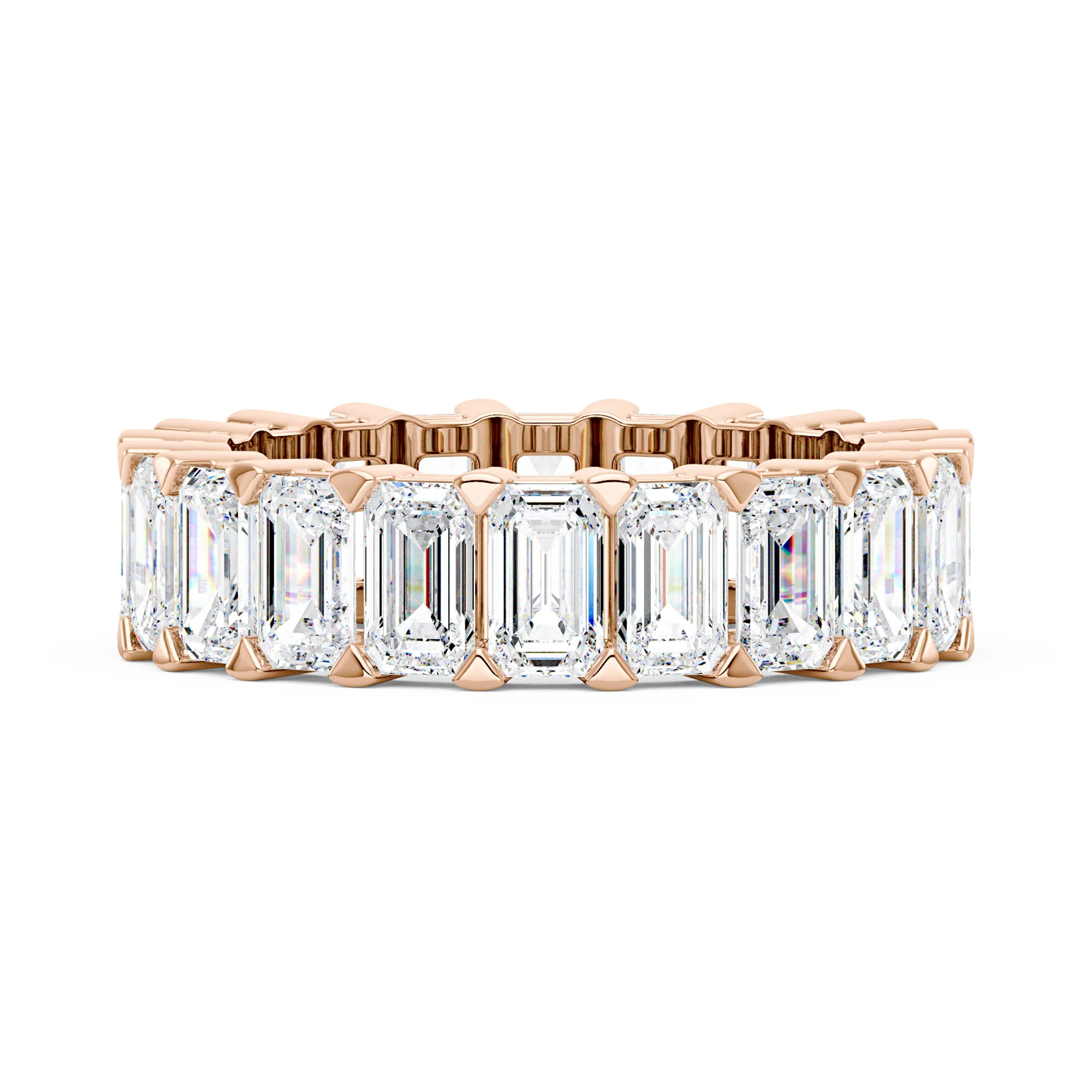 Emerald Cut Full Eternity Moissanite Wedding Band - Image 7