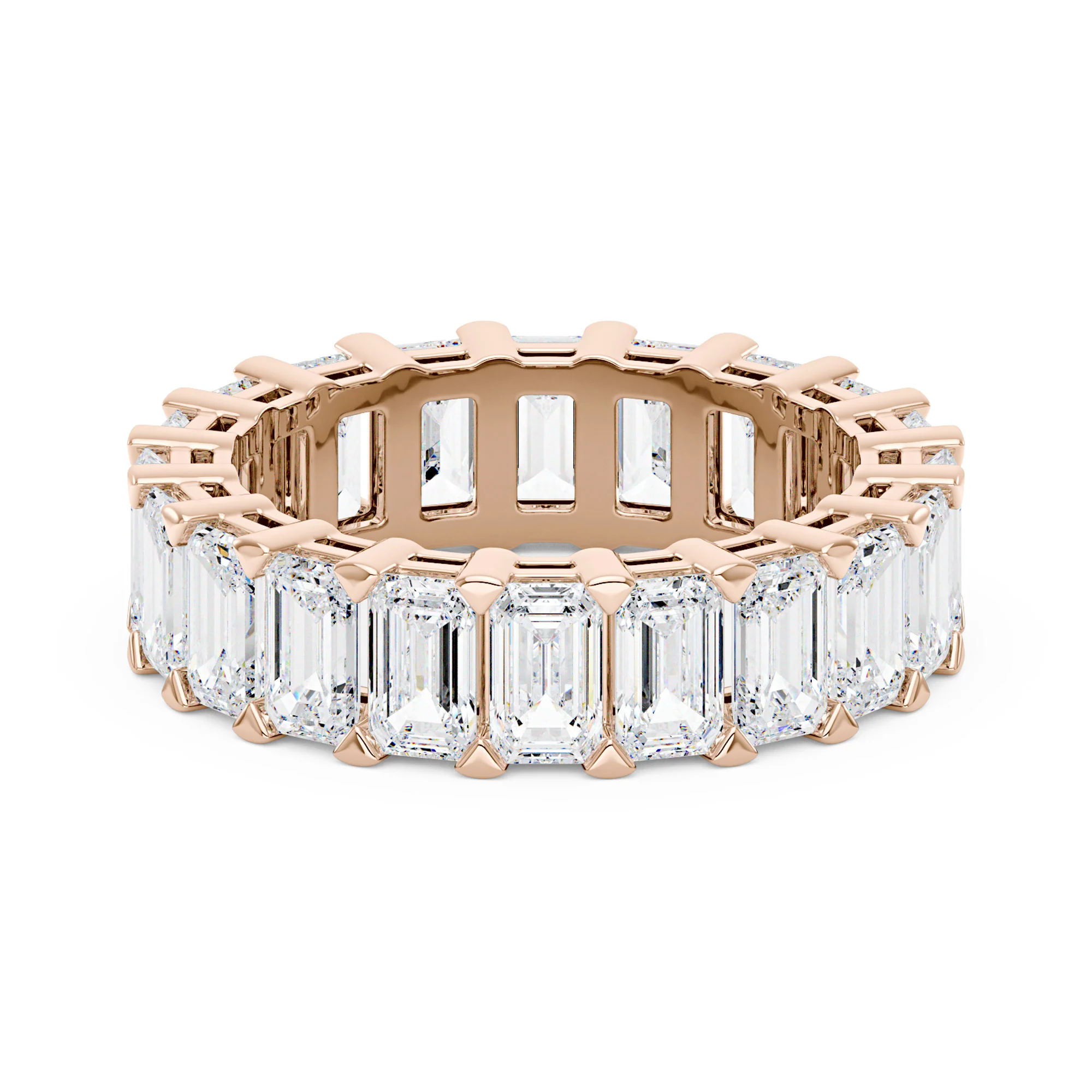 Emerald Cut Full Eternity Moissanite Wedding Band - Image 9