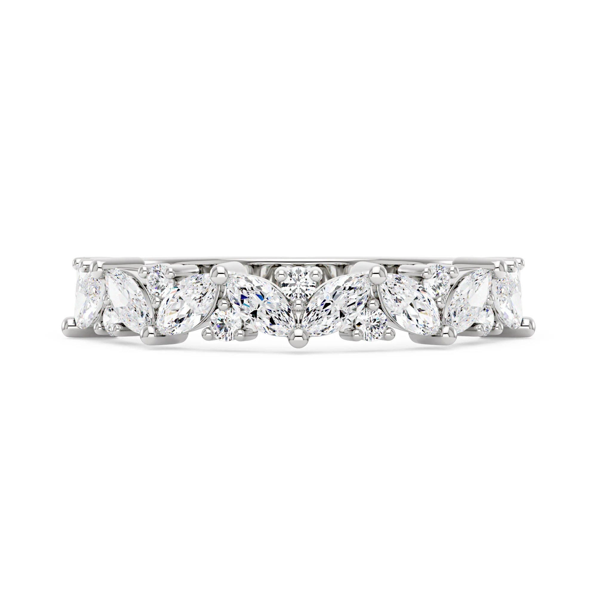 Emerald Cut Moissanite Engagement Ring and Half Eternity Band Set - Image 8