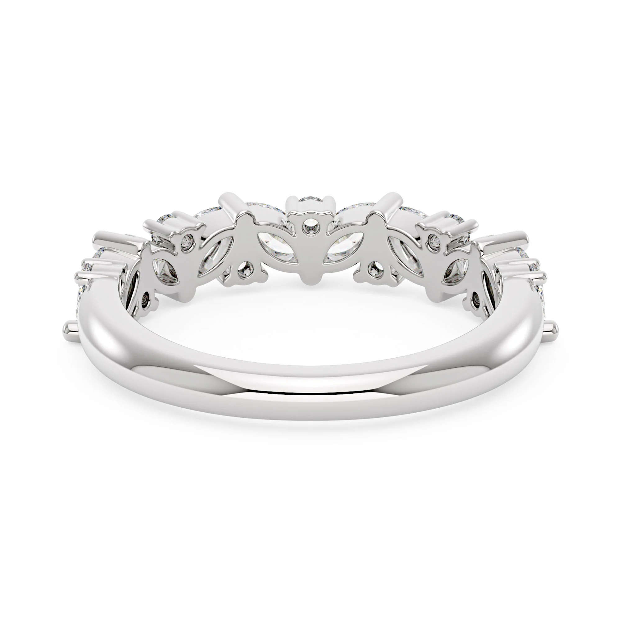 Emerald Cut Moissanite Half Eternity Band Bridal Set - Image 10